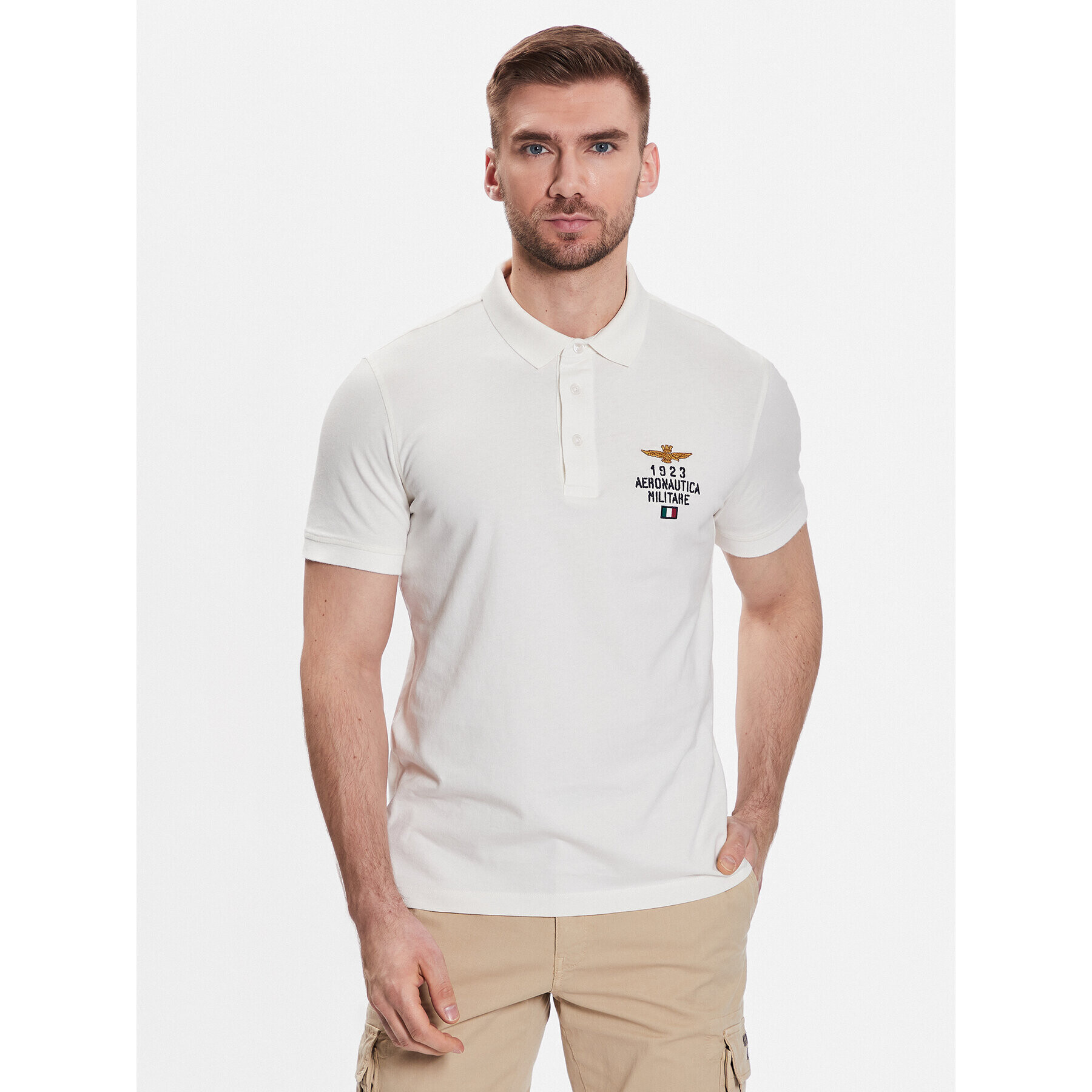 Aeronautica Militare Polokošile 231PO1670J581 Bílá Regular Fit - Pepit.cz