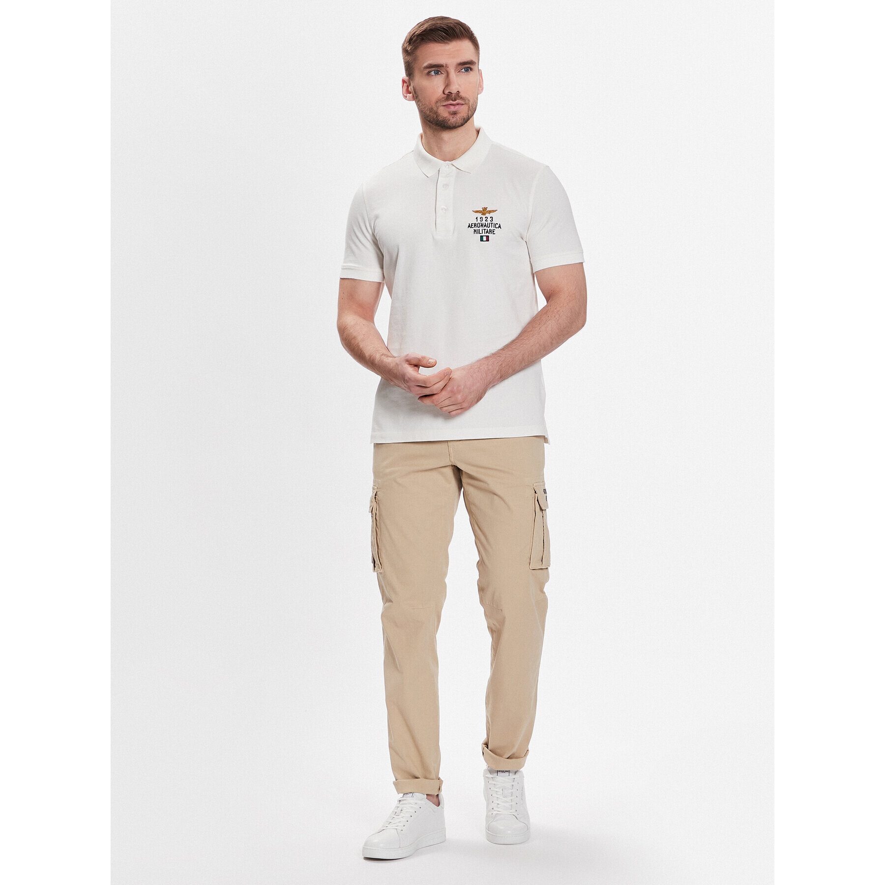 Aeronautica Militare Polokošile 231PO1670J581 Bílá Regular Fit - Pepit.cz