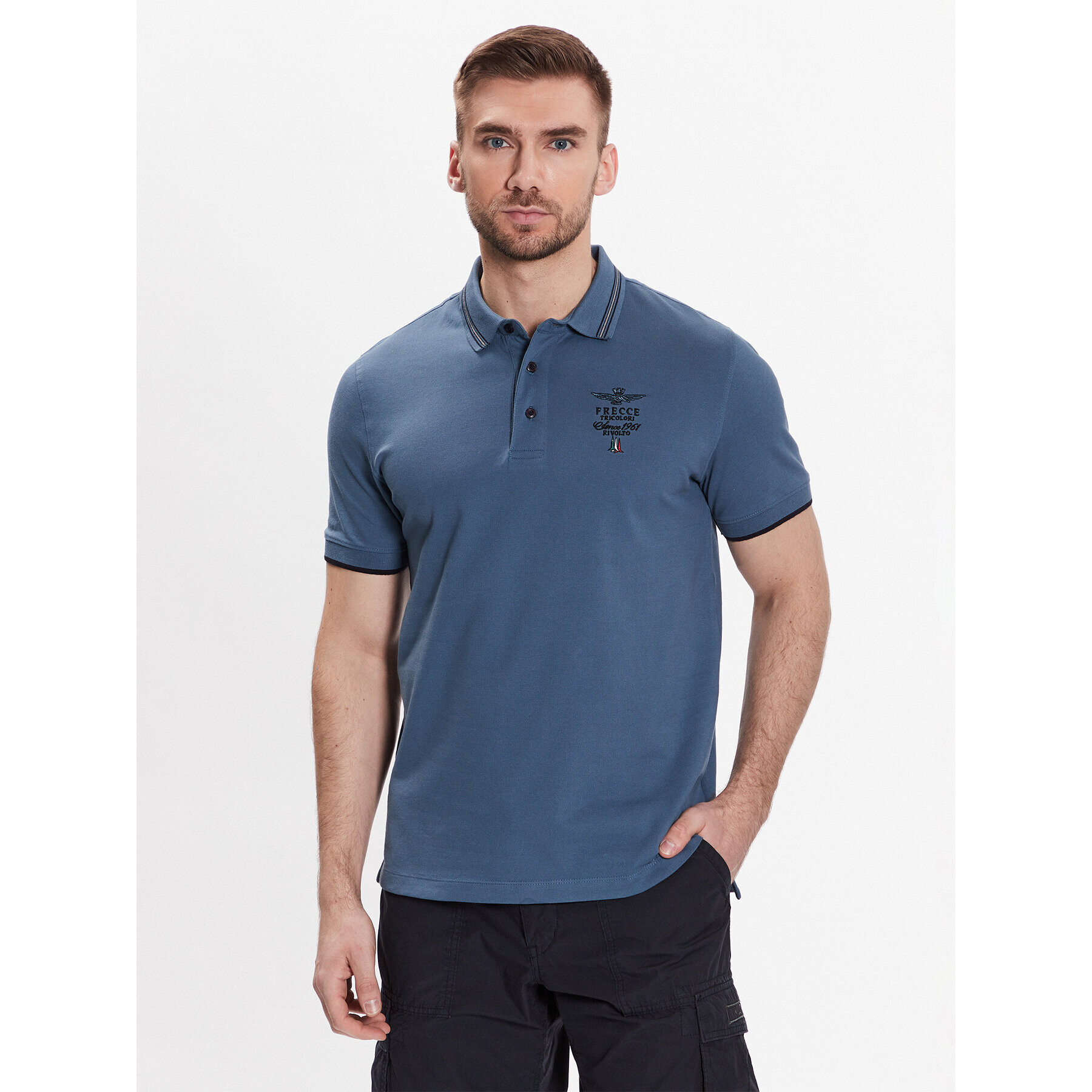 Aeronautica Militare Polokošile 231PO1673P191 Modrá Regular Fit - Pepit.cz