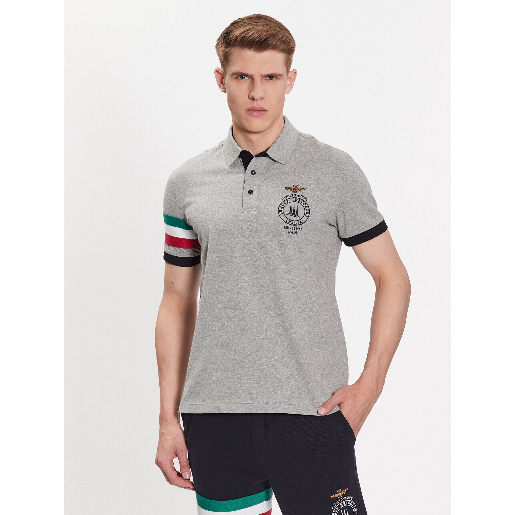 Aeronautica Militare Polokošile 231PO1676P191 Šedá Regular Fit - Pepit.cz