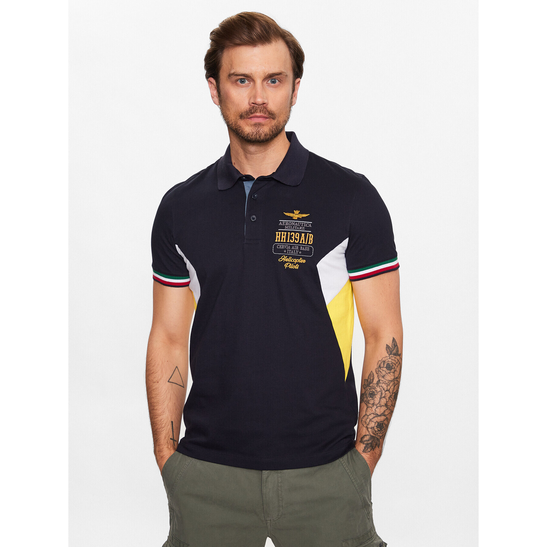 Aeronautica Militare Polokošile 231PO1677P199 Tmavomodrá Regular Fit - Pepit.cz