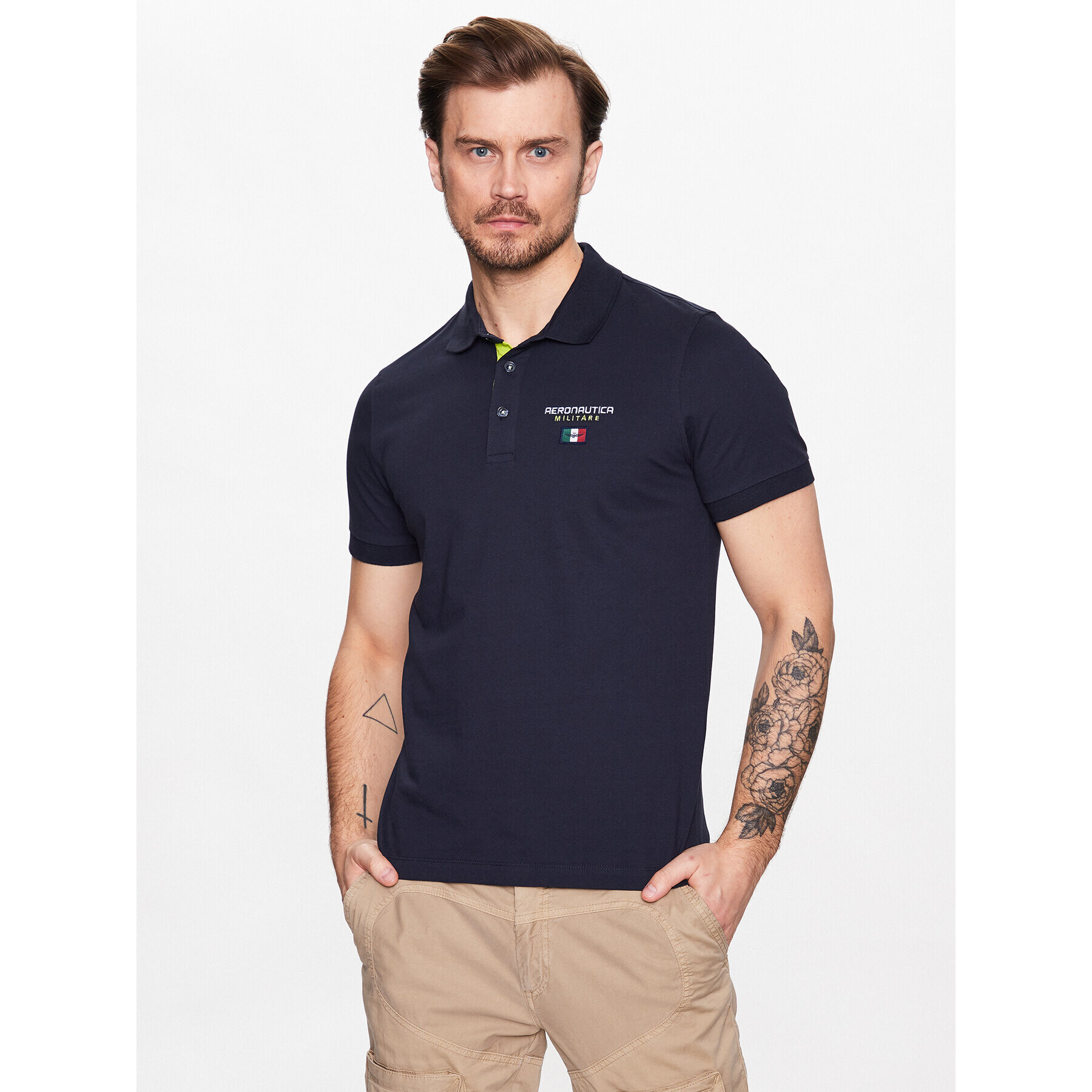 Aeronautica Militare Polokošile 231PO1679P173 Tmavomodrá Regular Fit - Pepit.cz