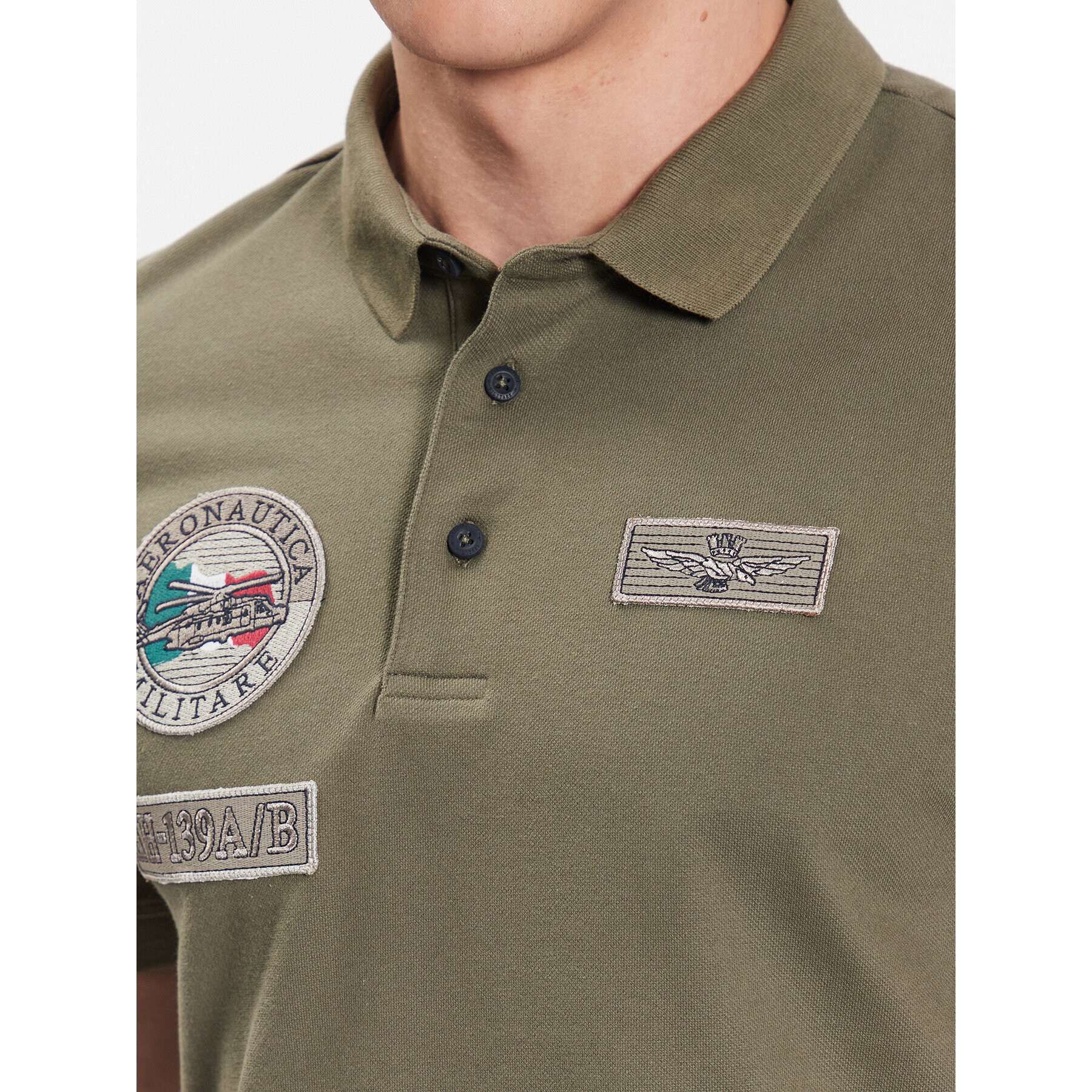 Aeronautica Militare Polokošile 231PO1682P192 Zelená Regular Fit - Pepit.cz