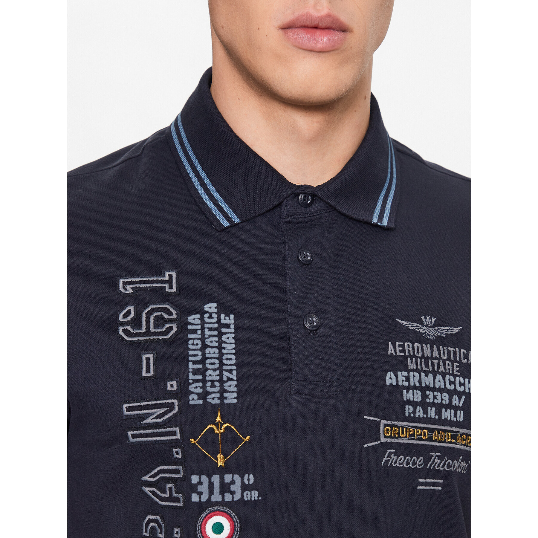 Aeronautica Militare Polokošile 231PO1686P173 Tmavomodrá Regular Fit - Pepit.cz