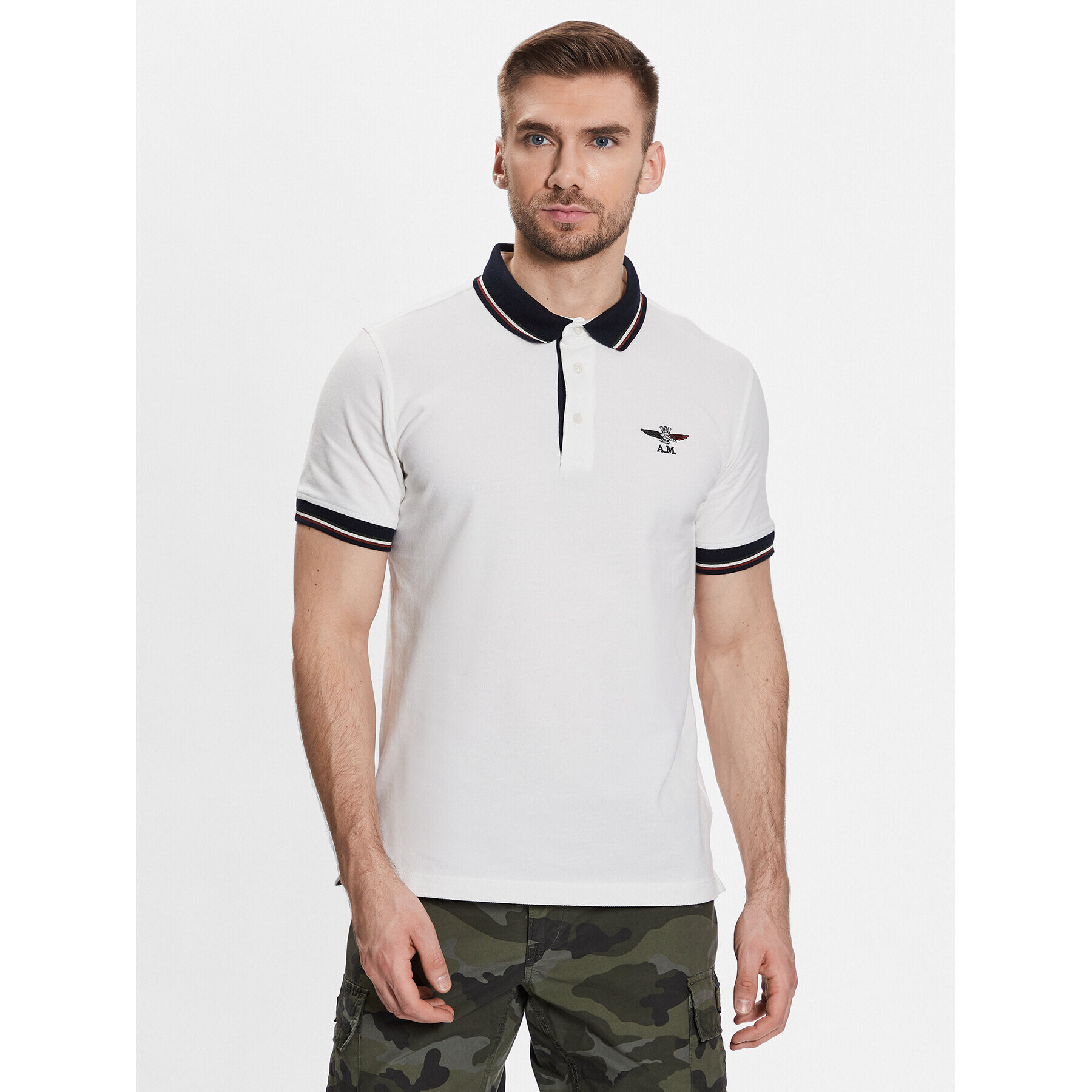 Aeronautica Militare Polokošile 231PO1692P315 Bílá Regular Fit - Pepit.cz