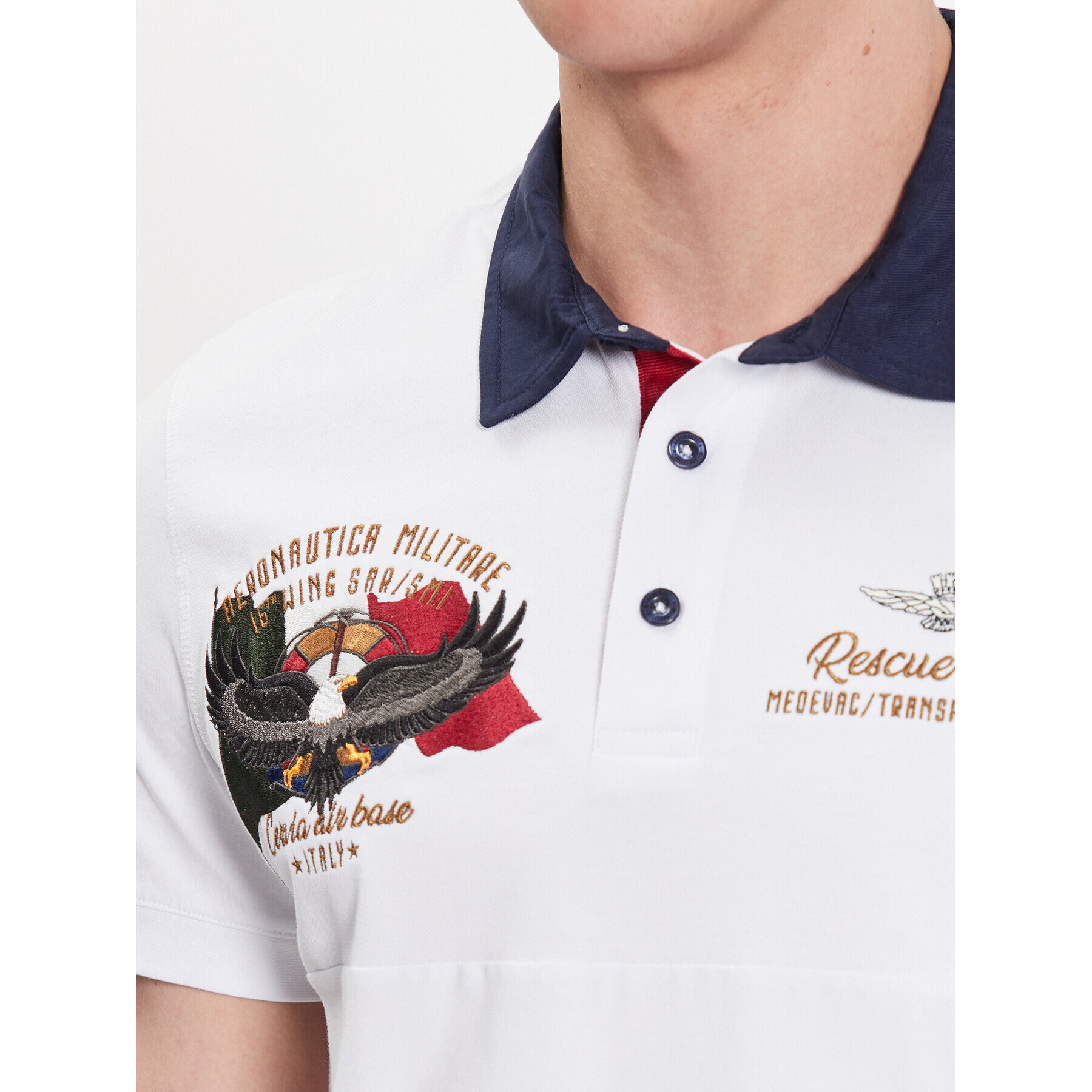 Aeronautica Militare Polokošile 231PO1693J595 Bílá Regular Fit - Pepit.cz