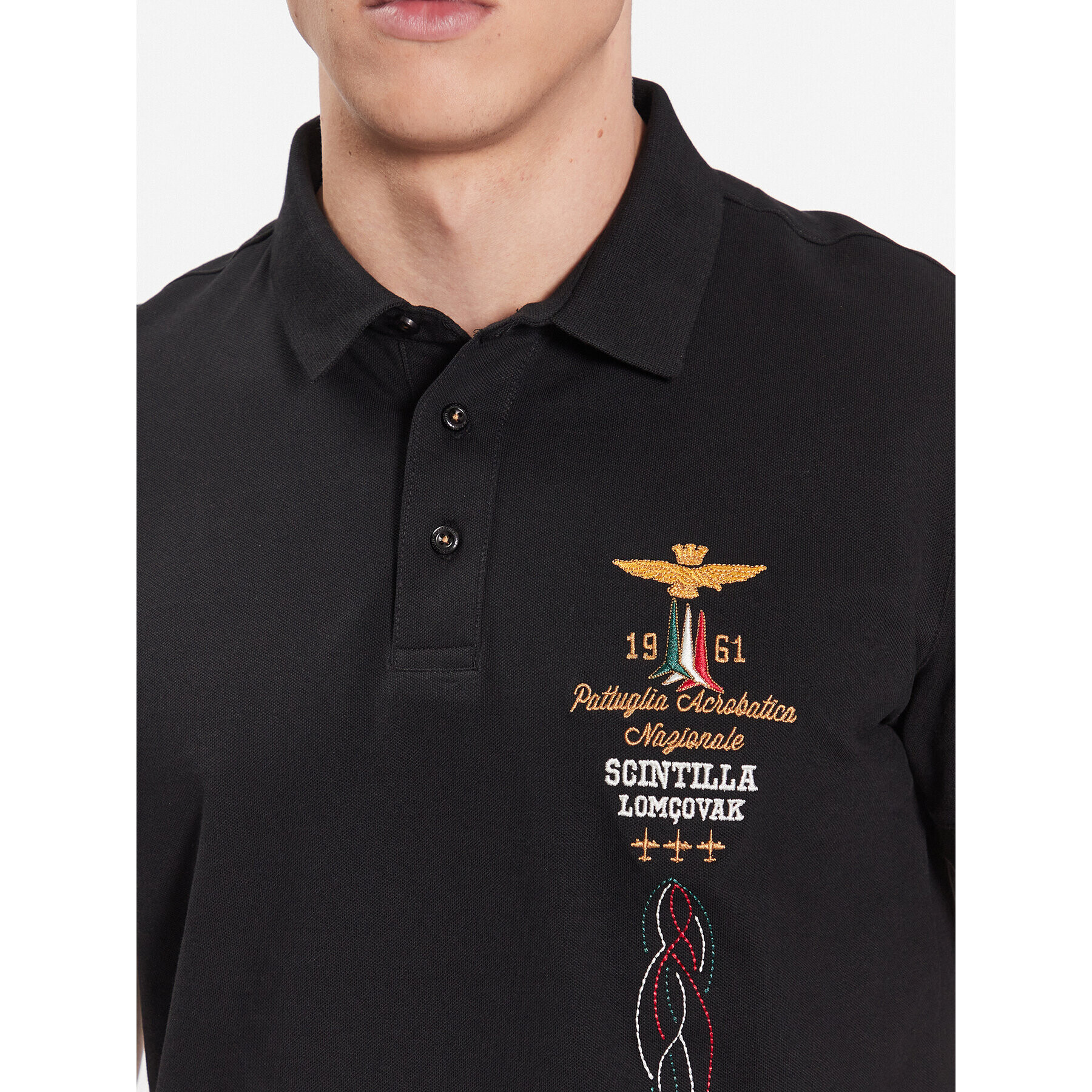 Aeronautica Militare Polokošile 231PO1695P191 Černá Regular Fit - Pepit.cz