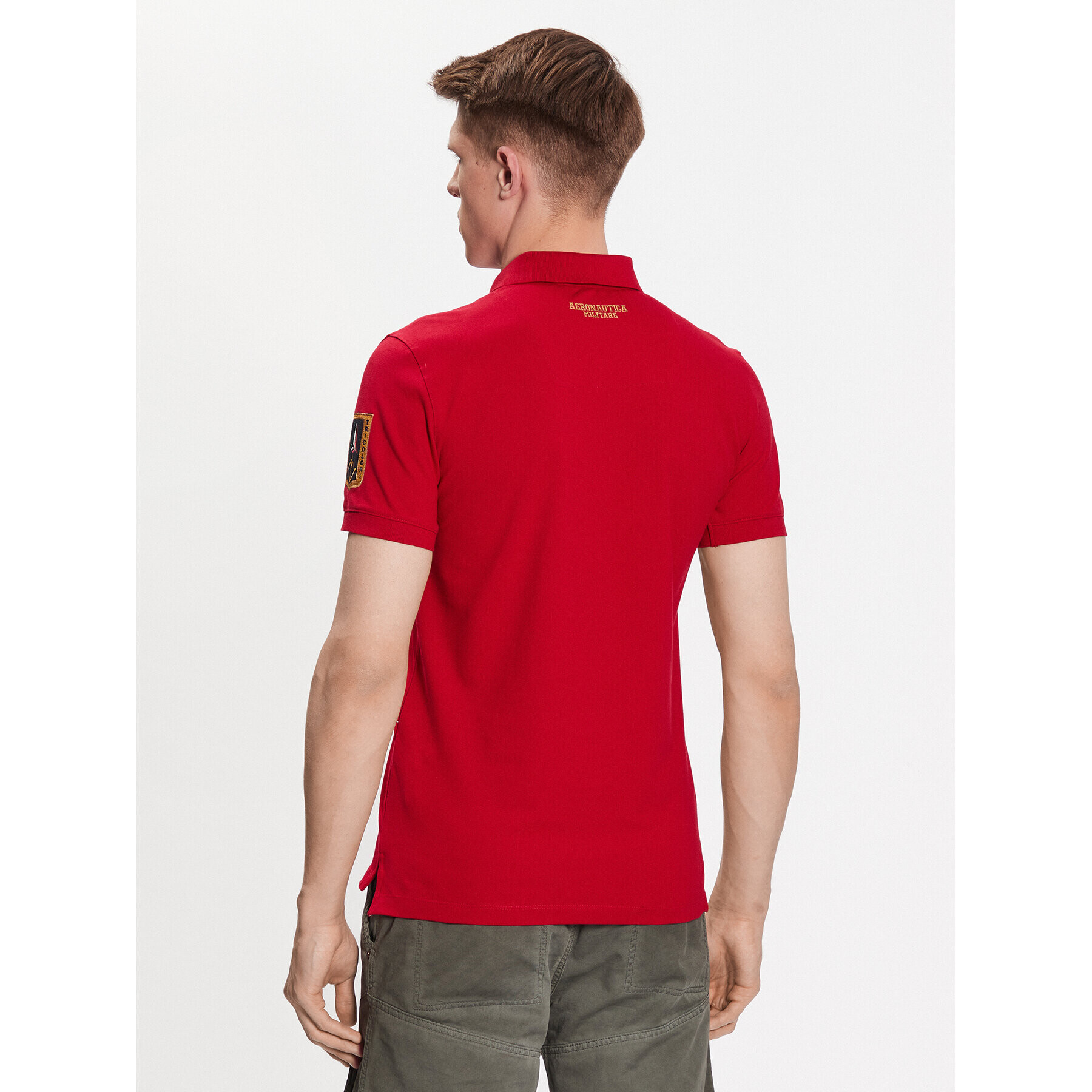 Aeronautica Militare Polokošile 231PO1695P191 Červená Regular Fit - Pepit.cz