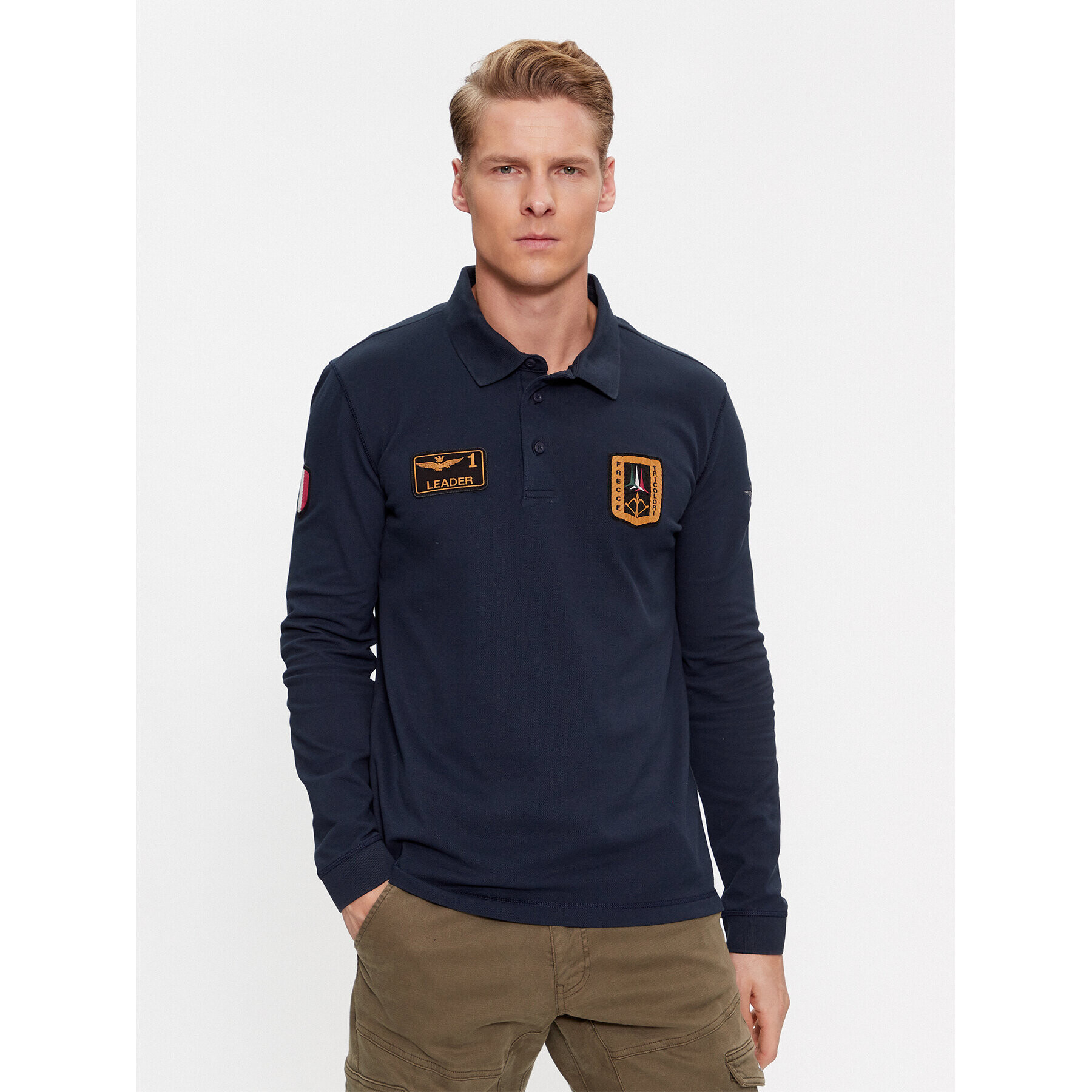 Aeronautica Militare Polokošile 232PO1721P192 Tmavomodrá Regular Fit - Pepit.cz