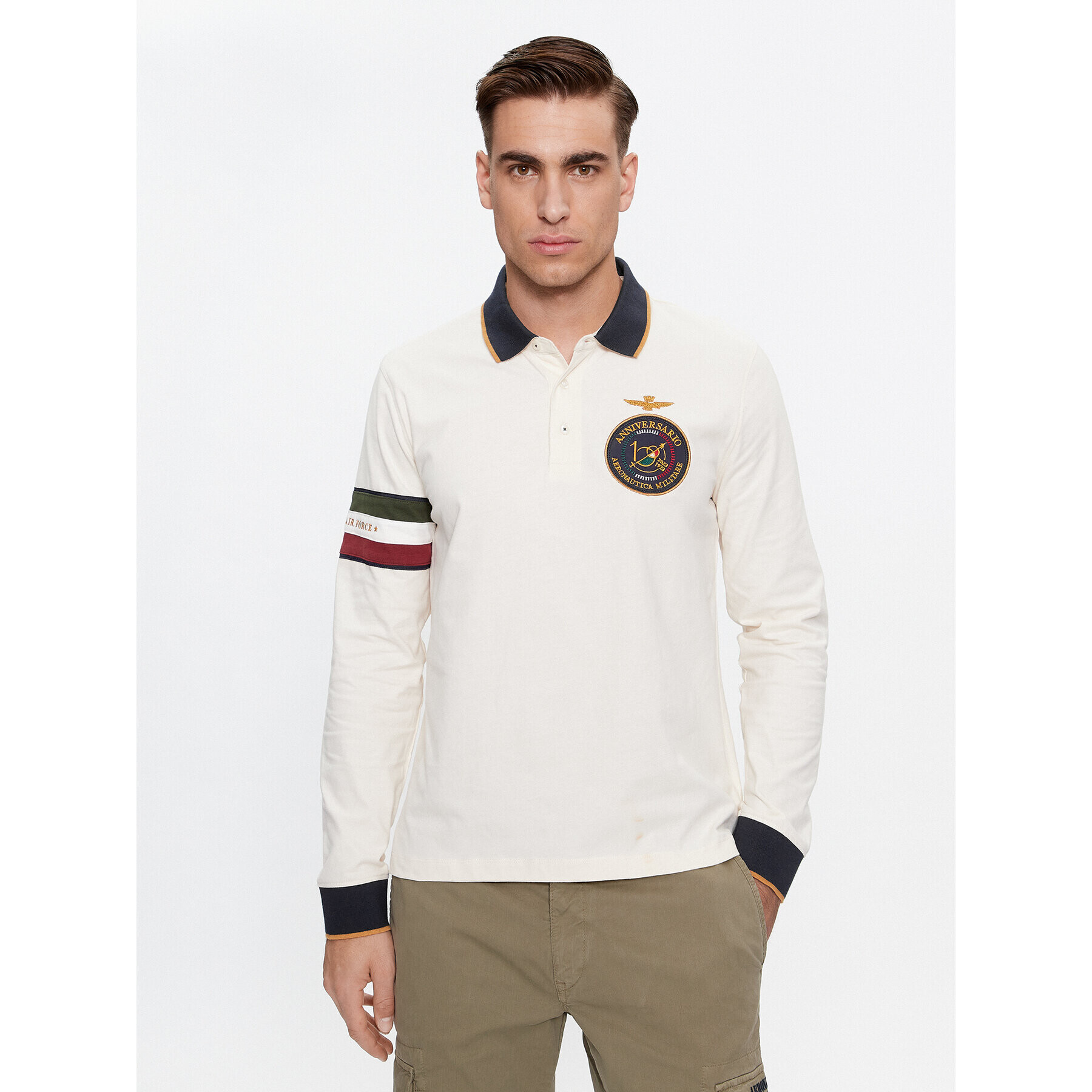 Aeronautica Militare Polokošile 232PO1722J558 Écru Regular Fit - Pepit.cz