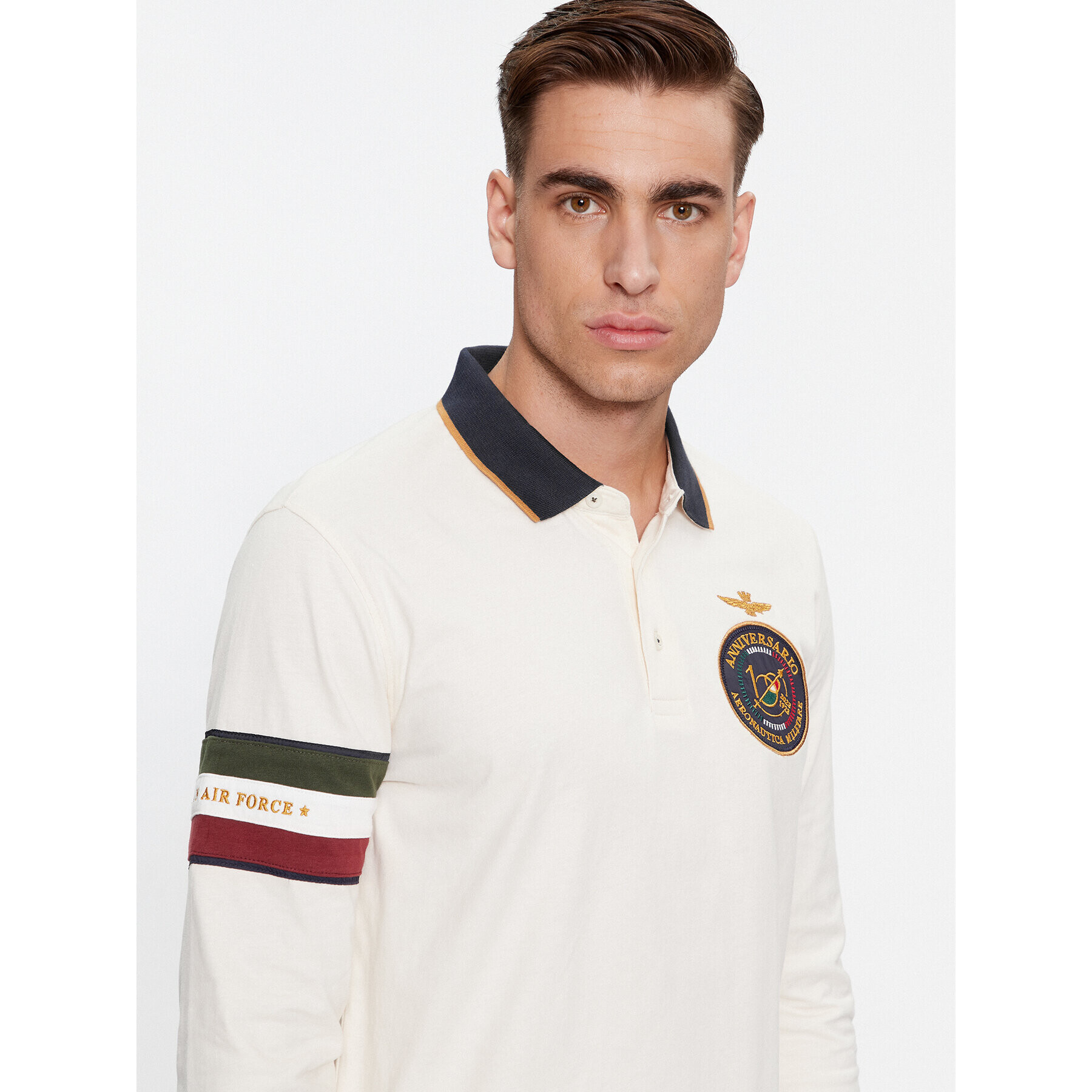 Aeronautica Militare Polokošile 232PO1722J558 Écru Regular Fit - Pepit.cz