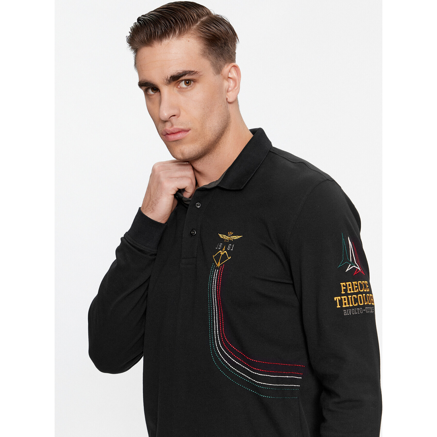 Aeronautica Militare Polokošile 232PO1727P191 Černá Regular Fit - Pepit.cz