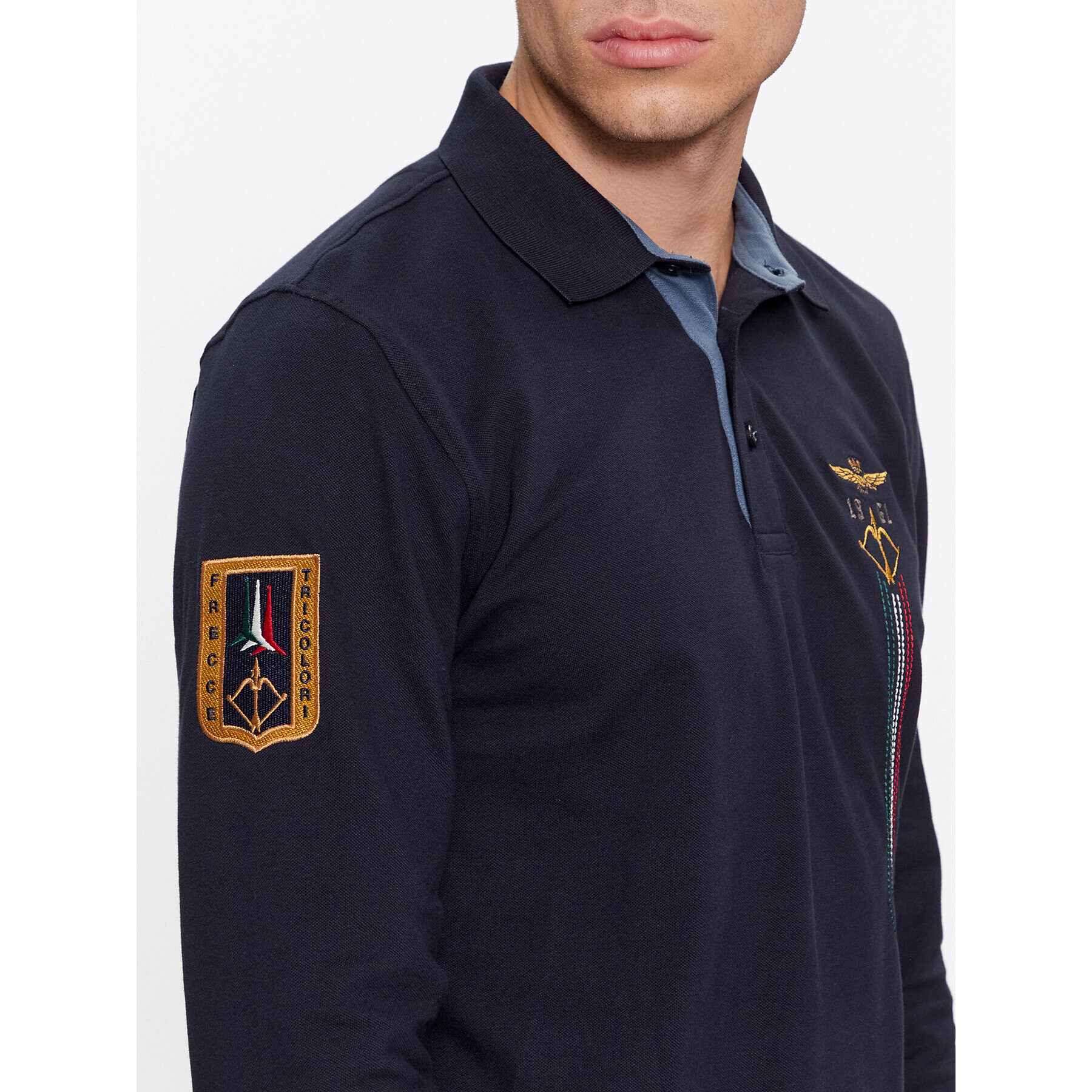 Aeronautica Militare Polokošile 232PO1727P191 Tmavomodrá Regular Fit - Pepit.cz