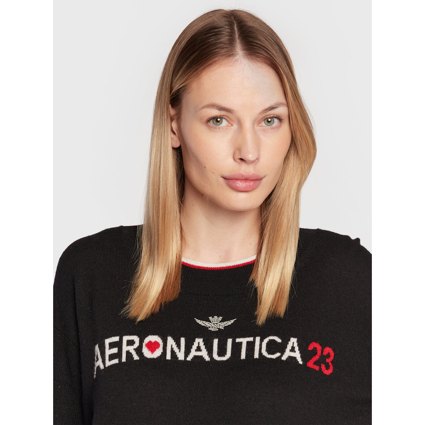 Aeronautica Militare Svetr 222MA1415DL476 Černá Regular Fit - Pepit.cz