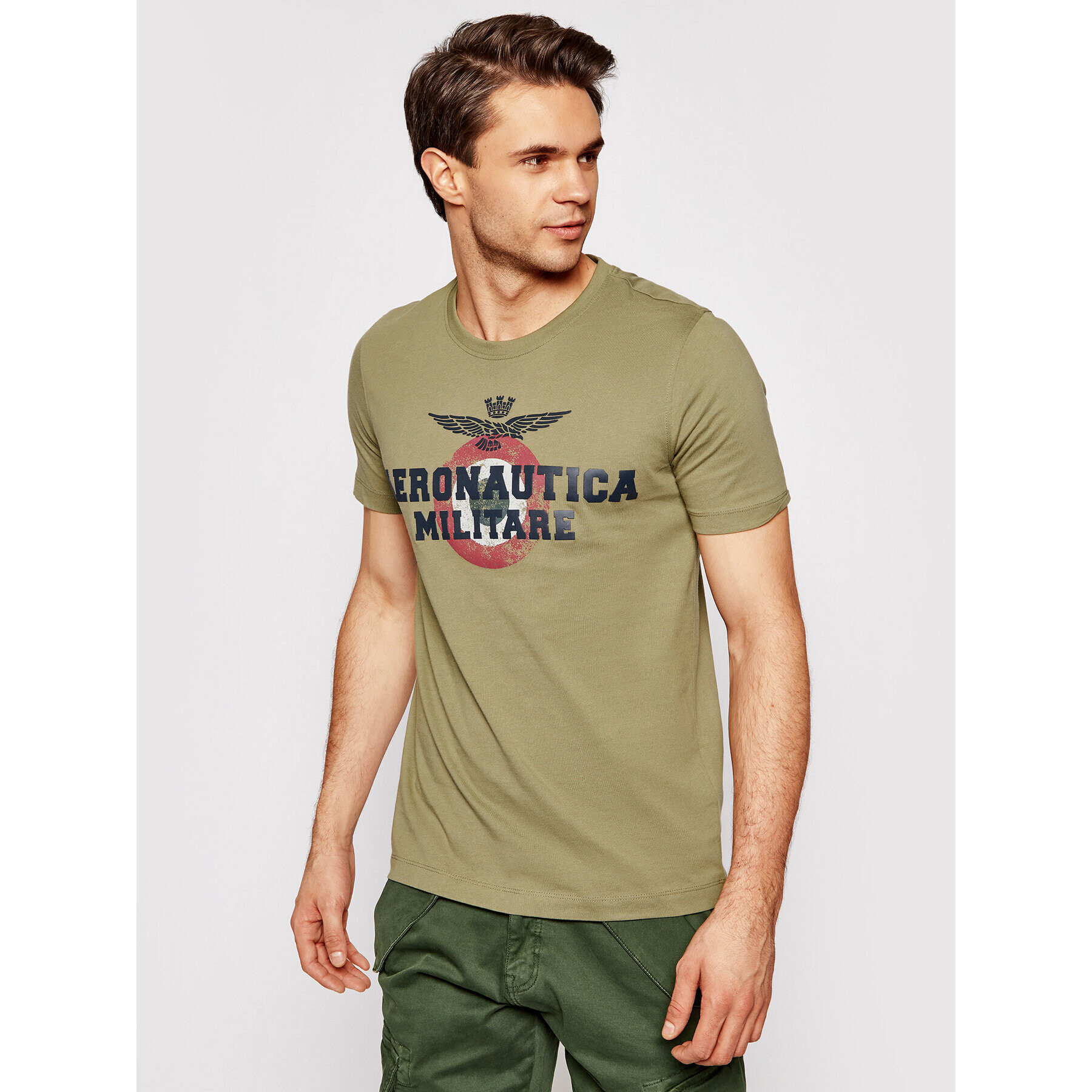 Aeronautica Militare T-Shirt 211TS1843J511 Zelená Regular Fit - Pepit.cz