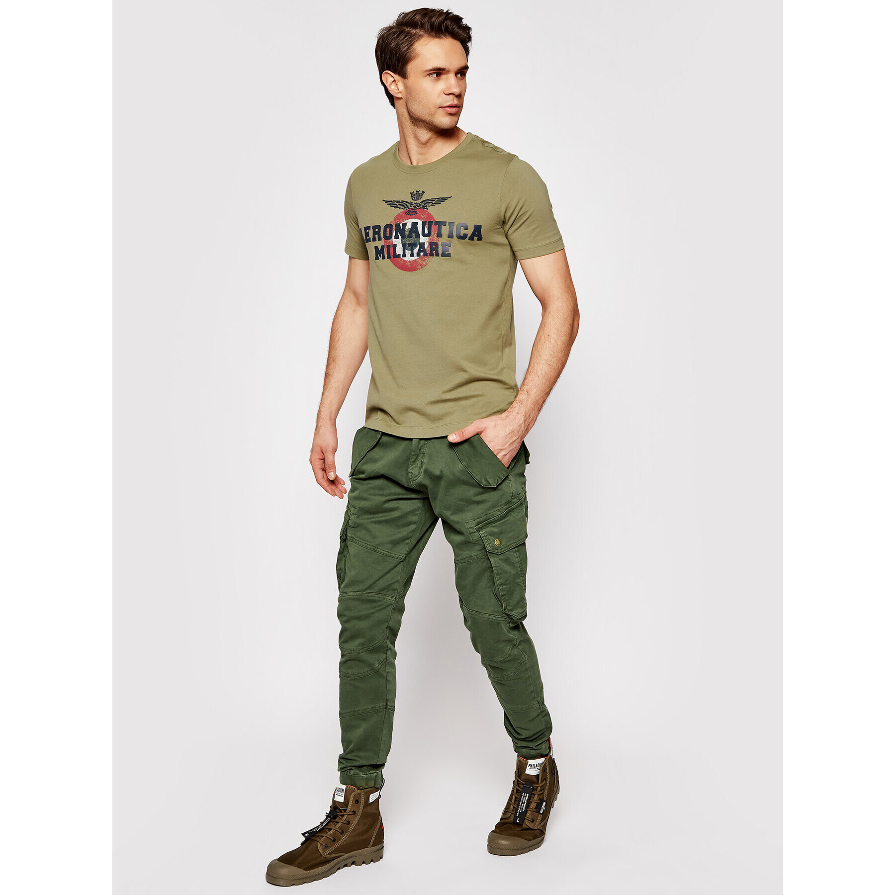 Aeronautica Militare T-Shirt 211TS1843J511 Zelená Regular Fit - Pepit.cz