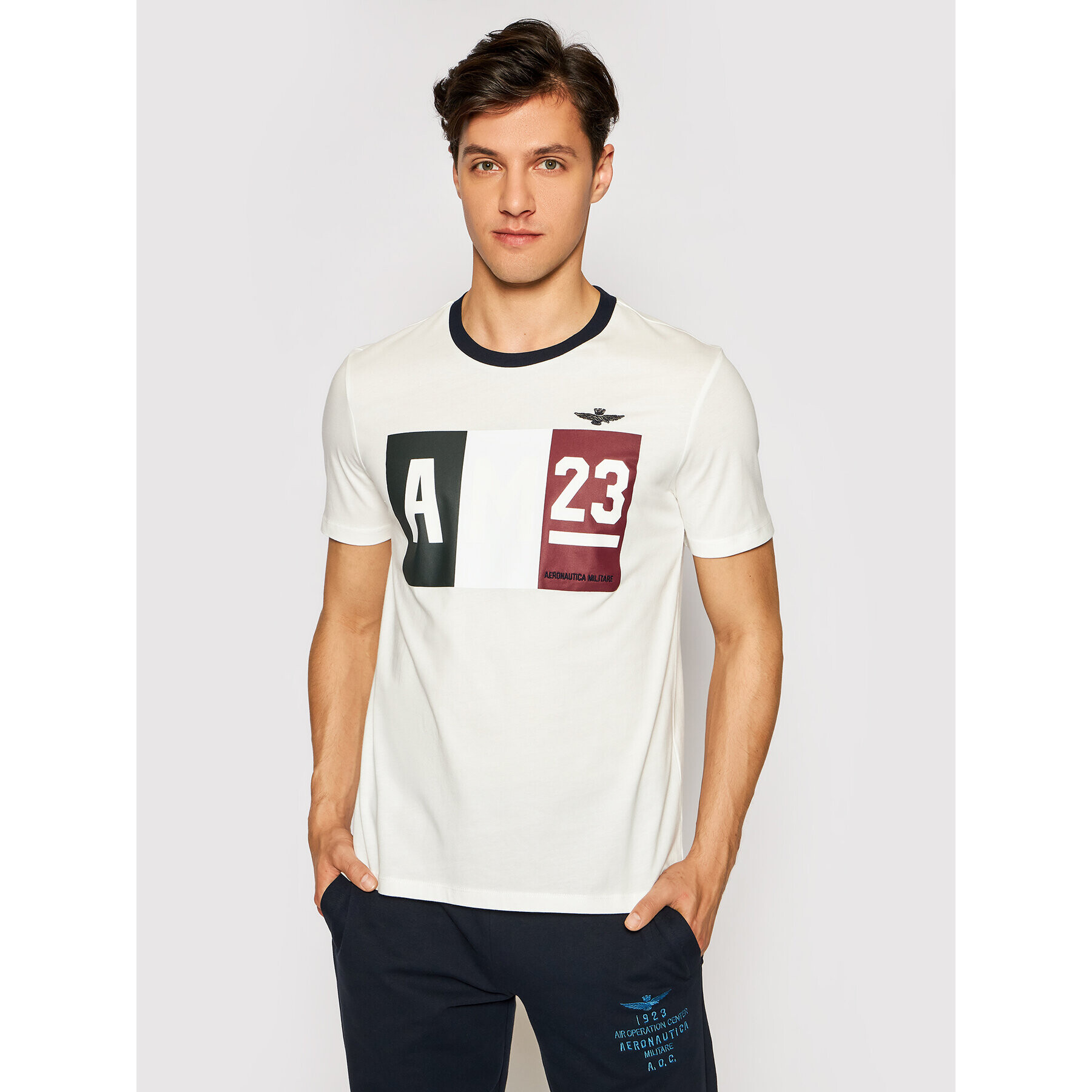 Aeronautica Militare T-Shirt 211TS1866J492 Bílá Regular Fit - Pepit.cz