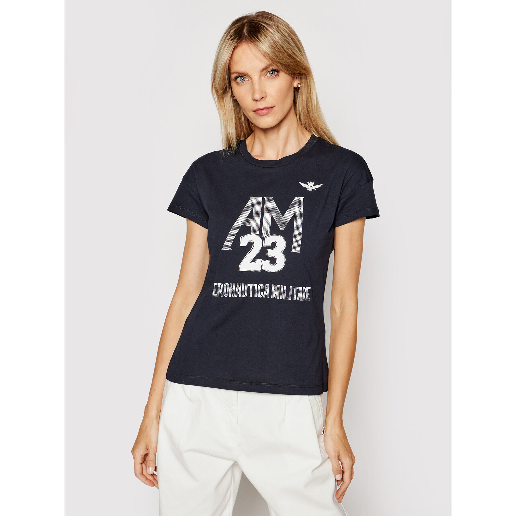 Aeronautica Militare T-Shirt 211TS1871DJ510 Tmavomodrá Regular Fit - Pepit.cz