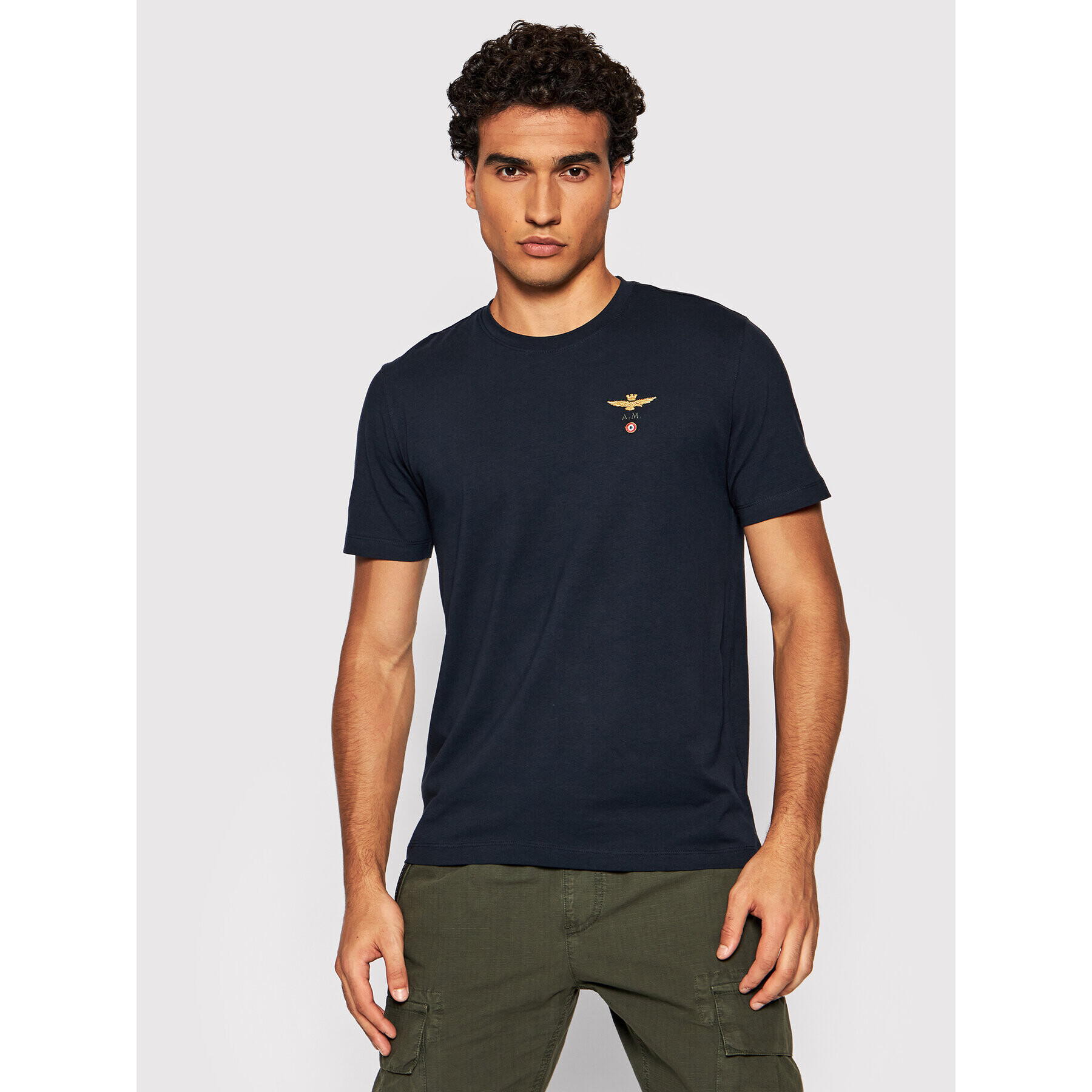 Aeronautica Militare T-Shirt 212TS1903J523 Tmavomodrá Regular Fit - Pepit.cz