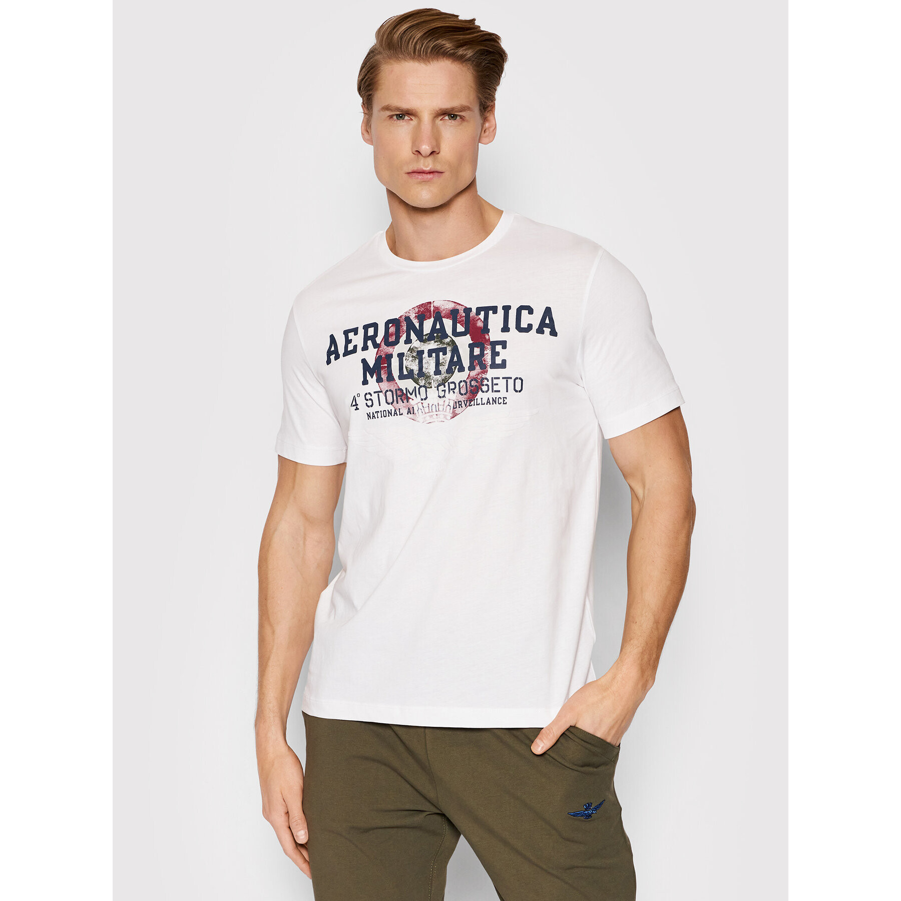 Aeronautica Militare T-Shirt 221TS1940J492 Bílá Regular Fit - Pepit.cz