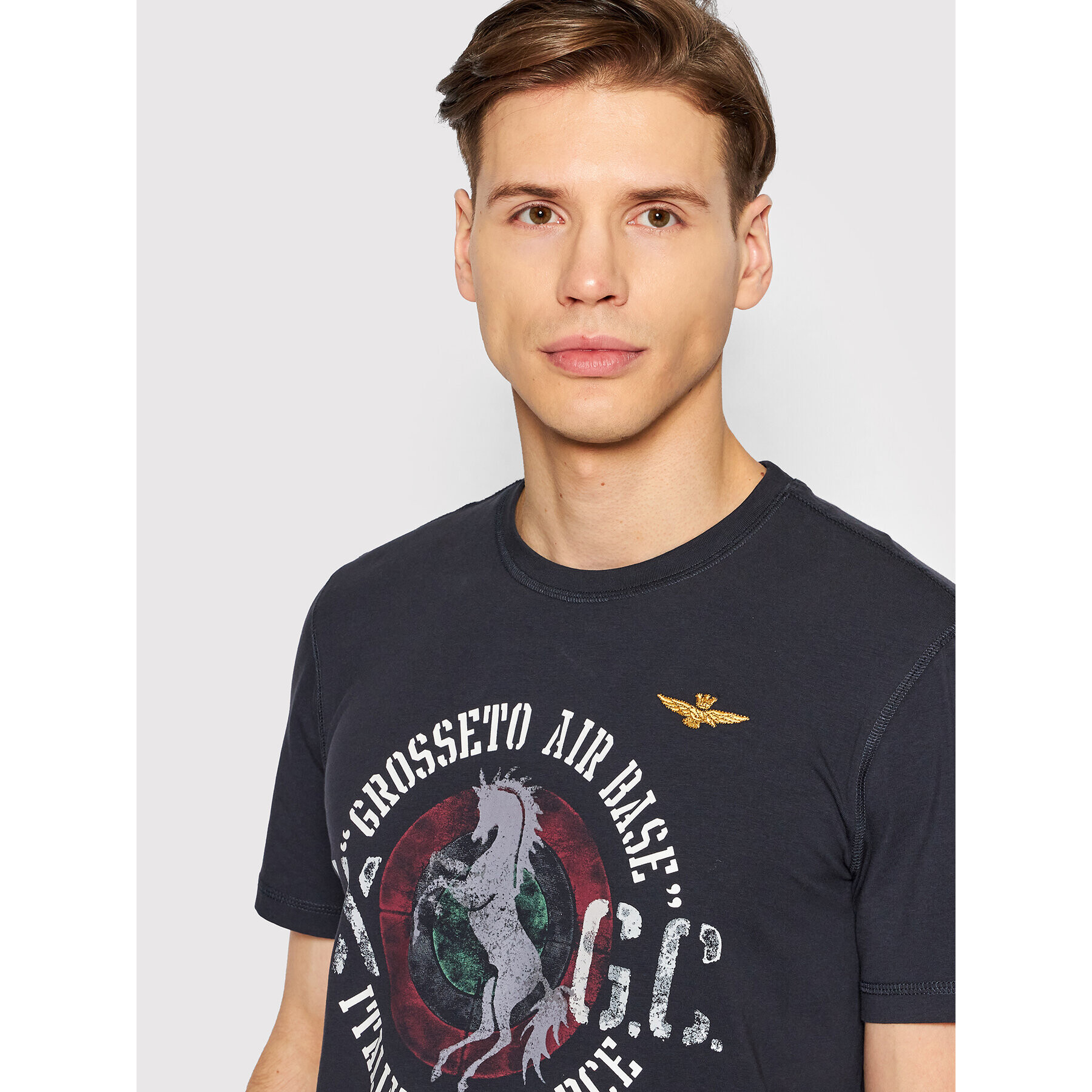 Aeronautica Militare T-Shirt 221TS1948J507 Tmavomodrá Regular Fit - Pepit.cz