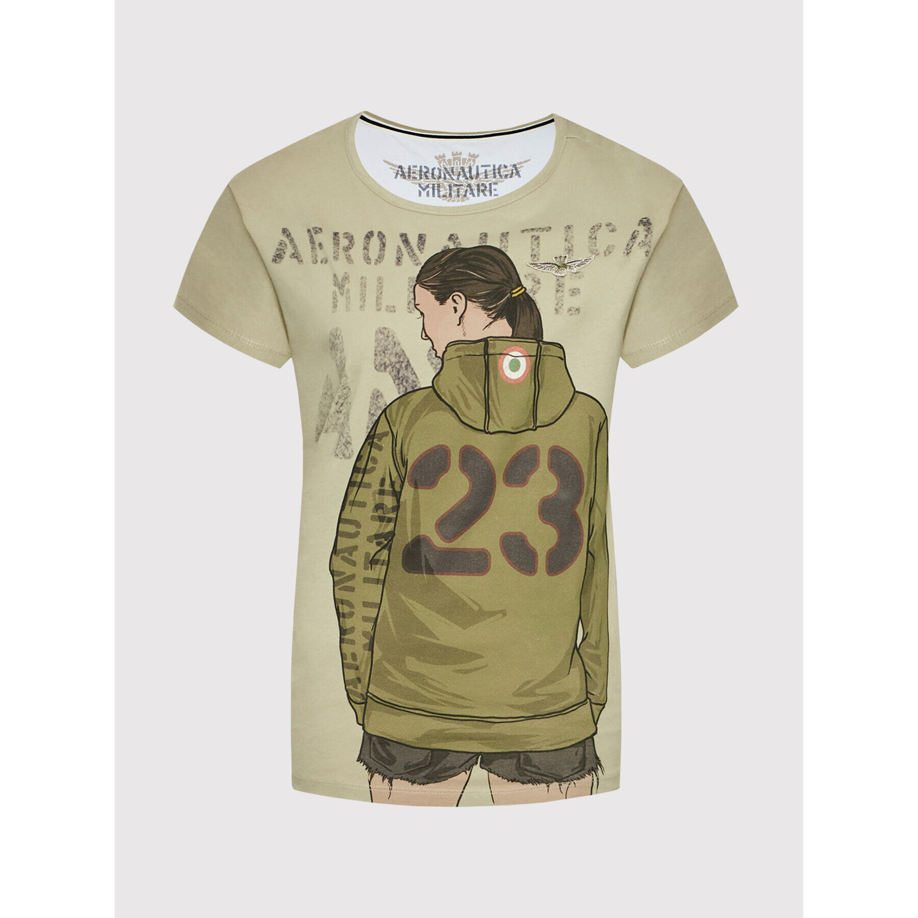 Aeronautica Militare T-Shirt 221TS1974DJ359 Zelená Relaxed Fit - Pepit.cz