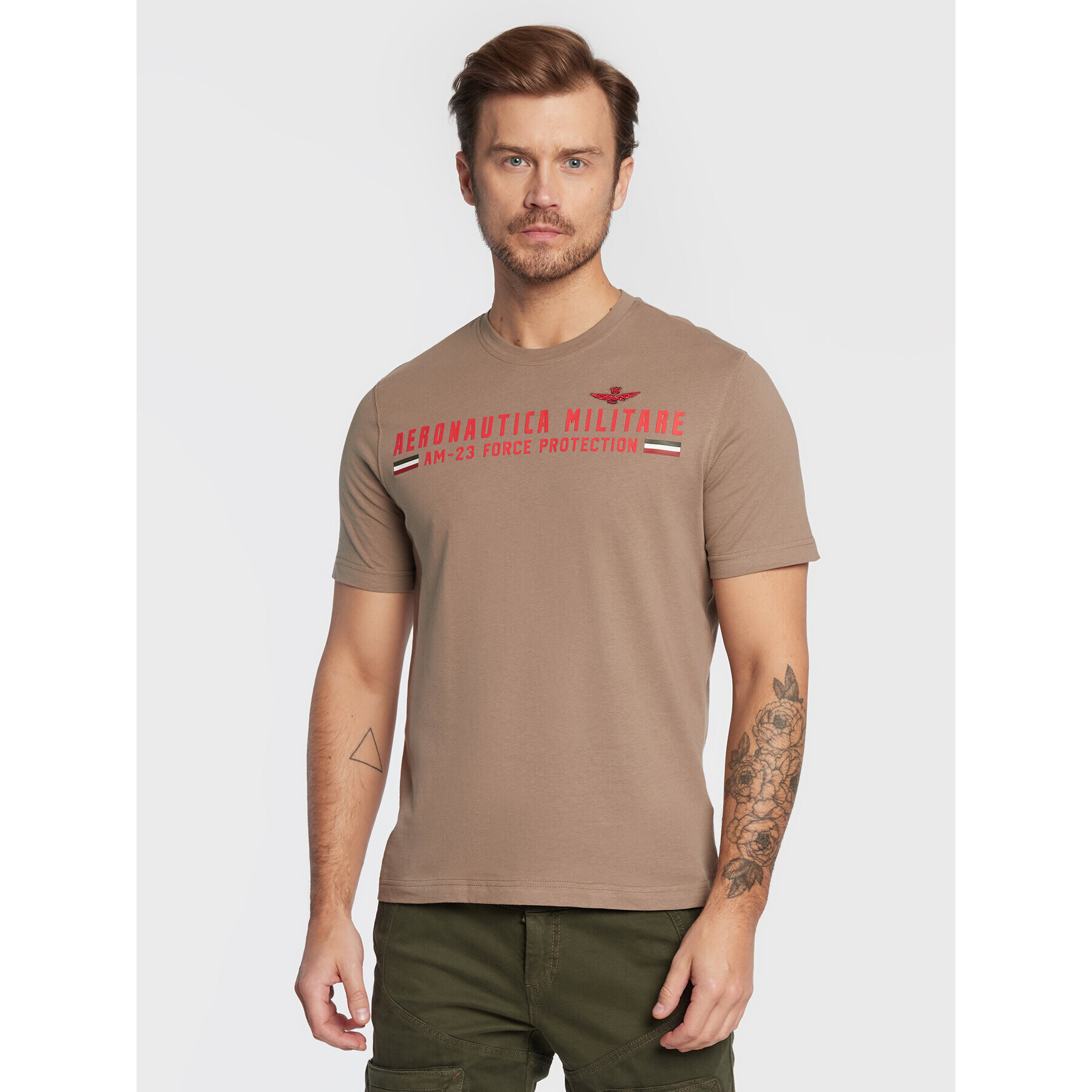 Aeronautica Militare T-Shirt 222TS1942J538 Béžová Regular Fit - Pepit.cz