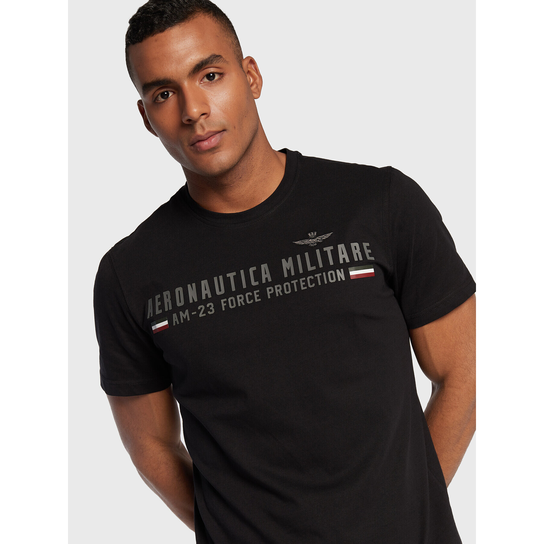 Aeronautica Militare T-Shirt 222TS1942J538 Černá Regular Fit - Pepit.cz