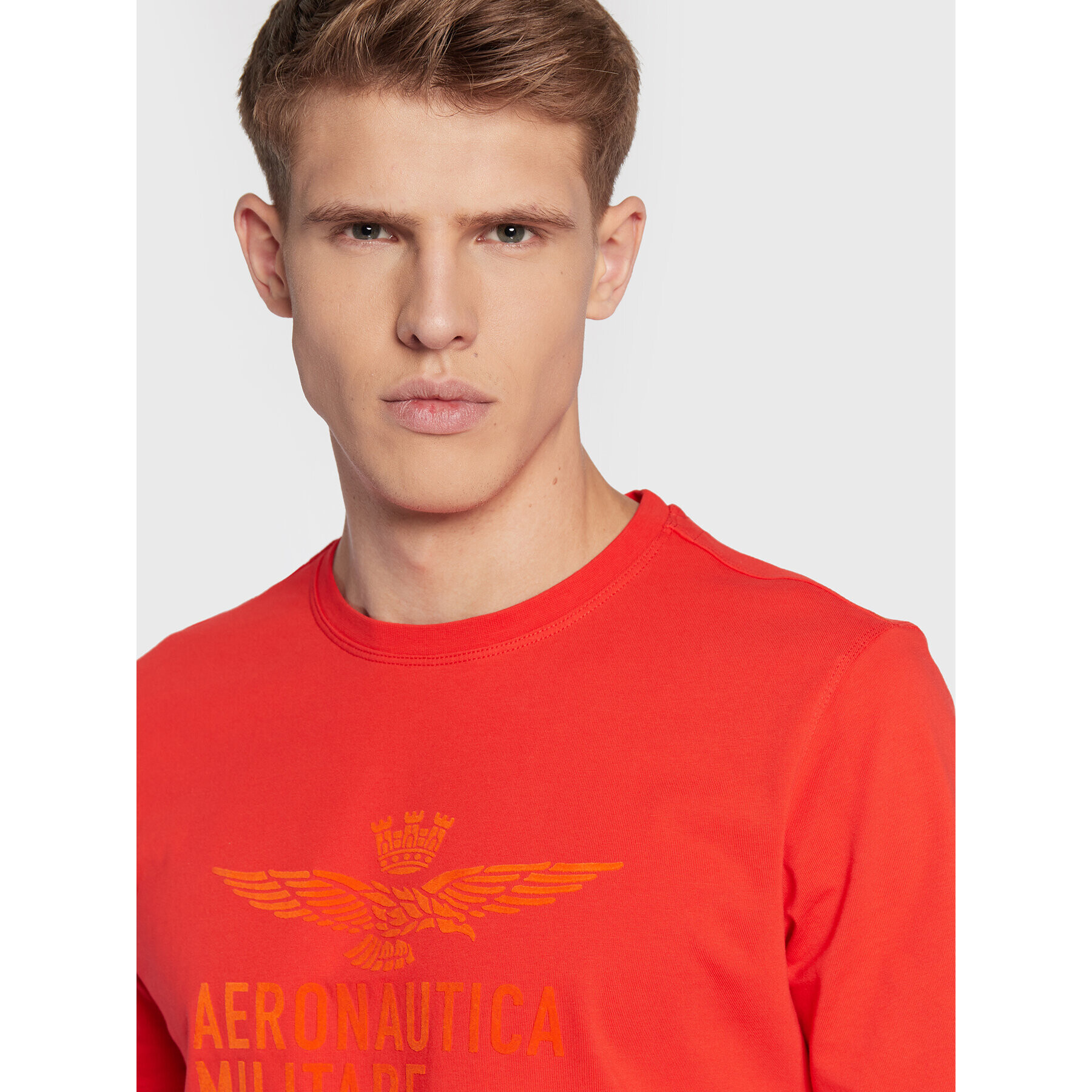 Aeronautica Militare T-Shirt 222TS1990J550 Červená Regular Fit - Pepit.cz