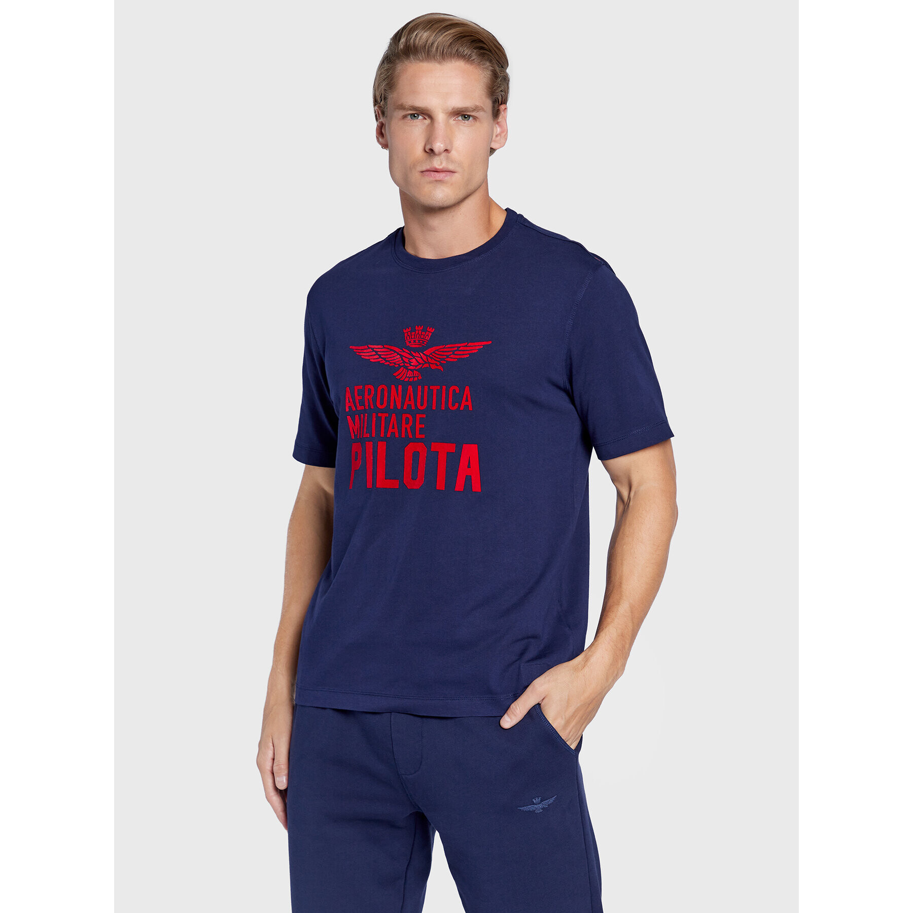 Aeronautica Militare T-Shirt 222TS1990J550 Tmavomodrá Regular Fit - Pepit.cz