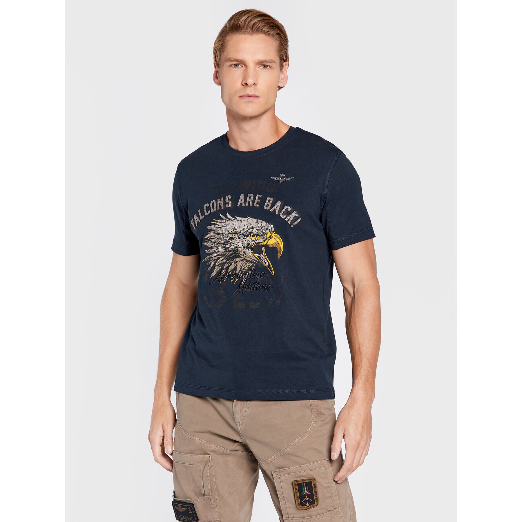 Aeronautica Militare T-Shirt 222TS2014J569 Tmavomodrá Regular Fit - Pepit.cz