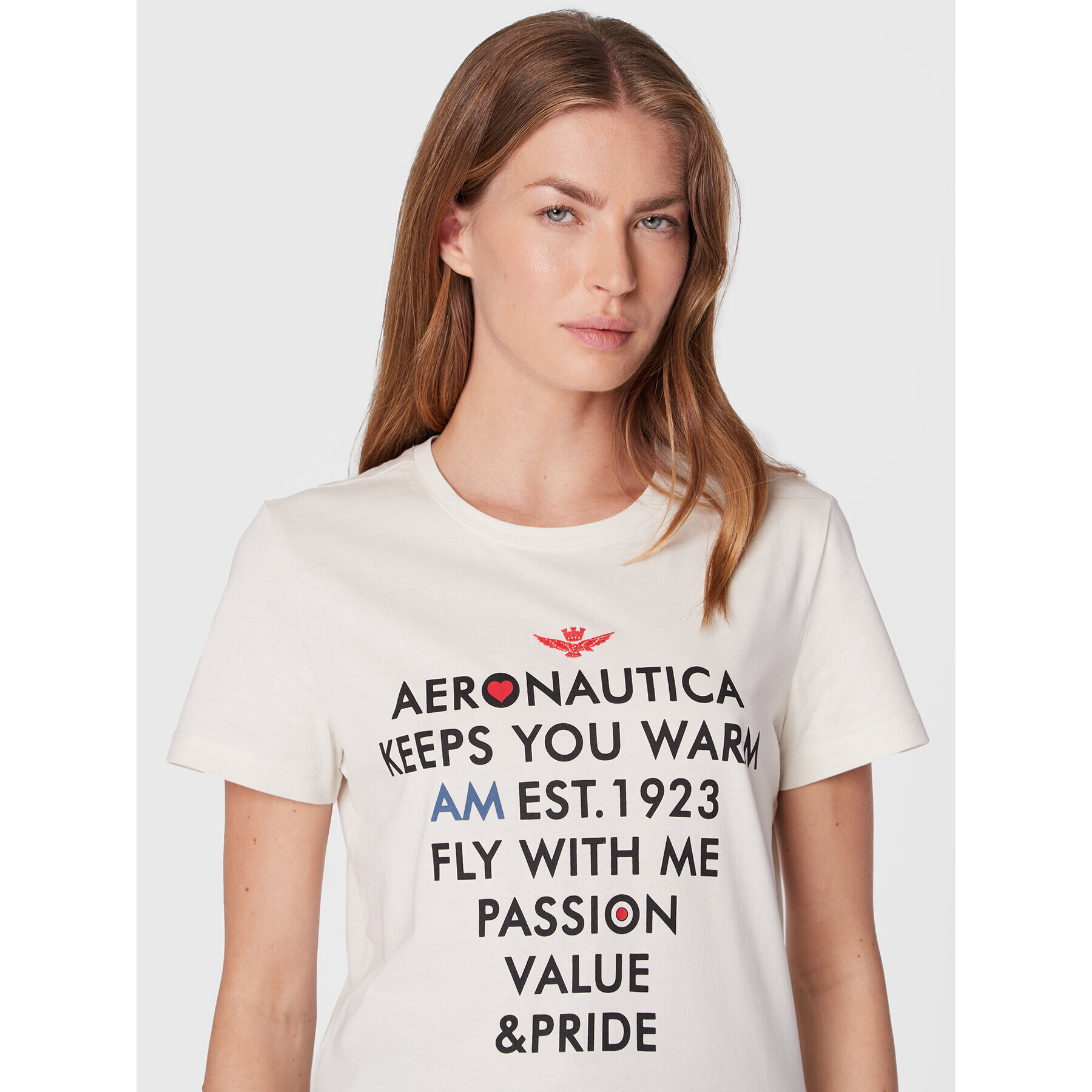 Aeronautica Militare T-Shirt 222TS2037DJ496 Béžová Regular Fit - Pepit.cz