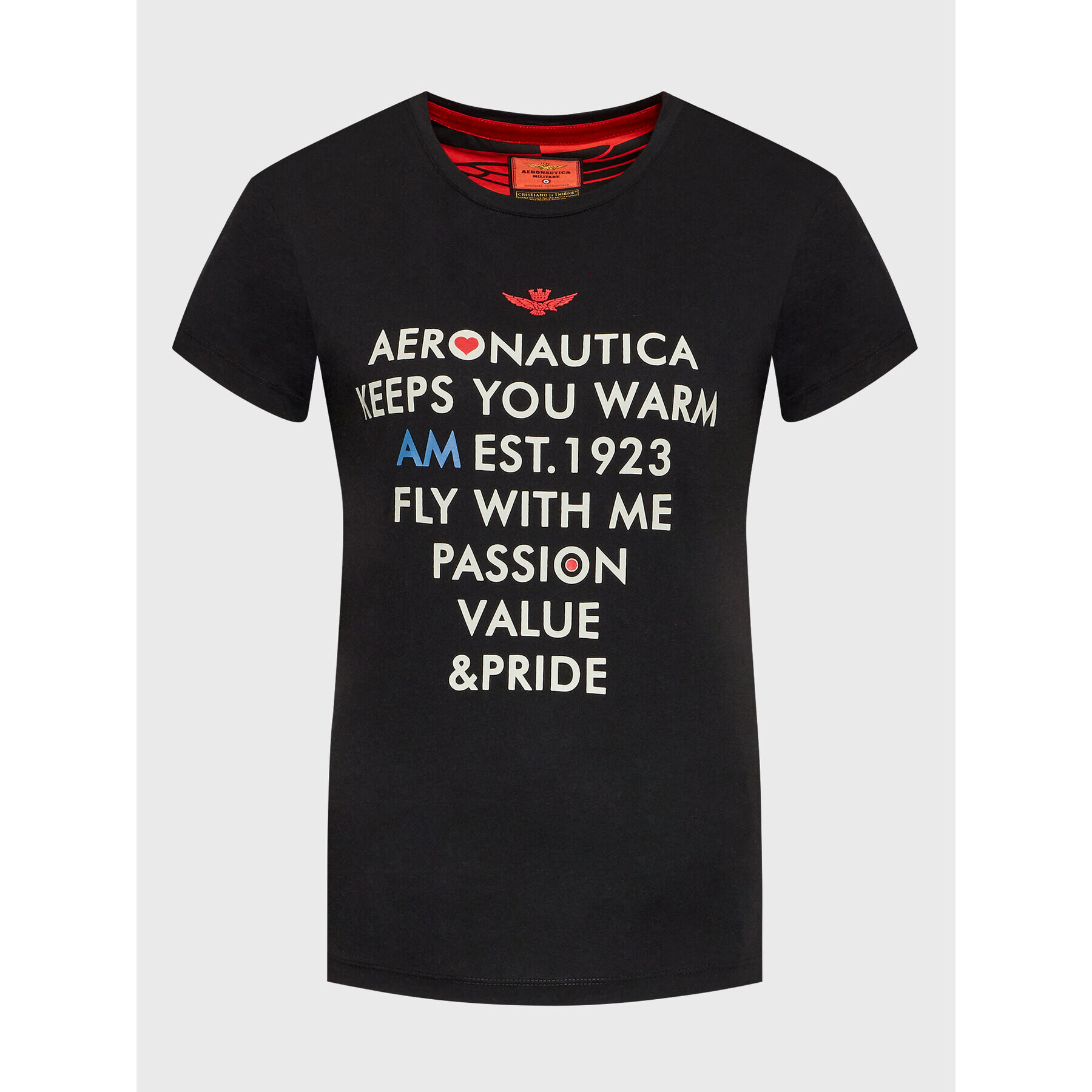 Aeronautica Militare T-Shirt 222TS2037DJ496 Černá Regular Fit - Pepit.cz