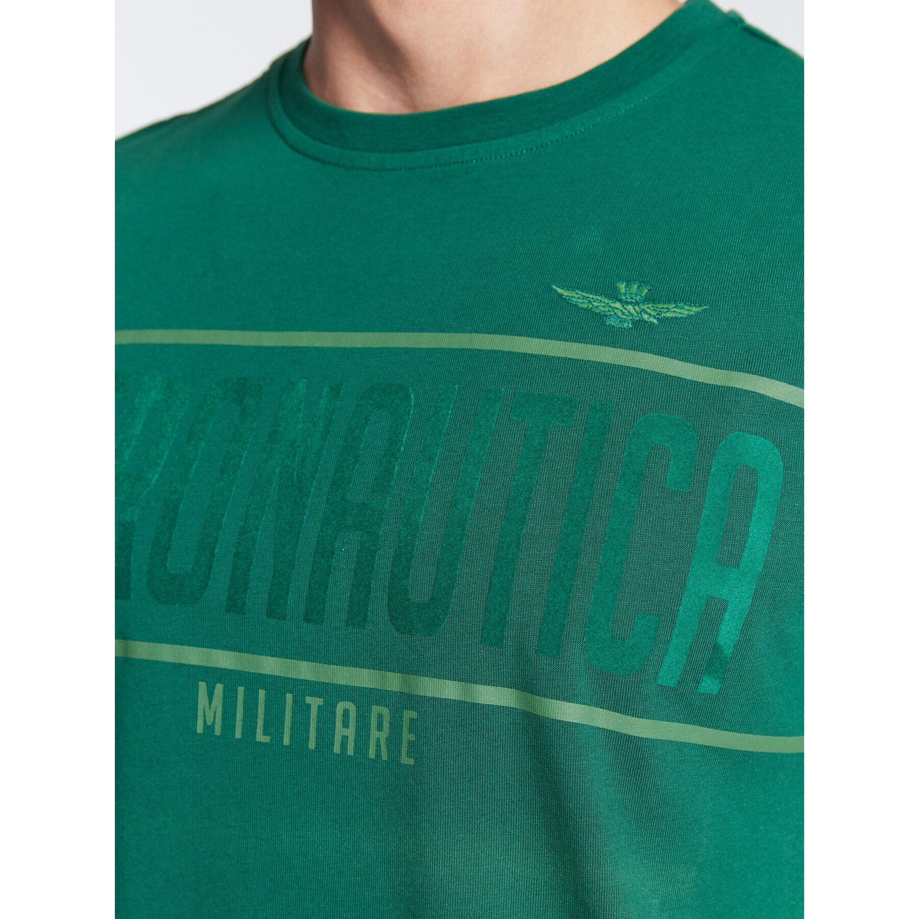 Aeronautica Militare T-Shirt 222TS2047J550 Zelená Regular Fit - Pepit.cz