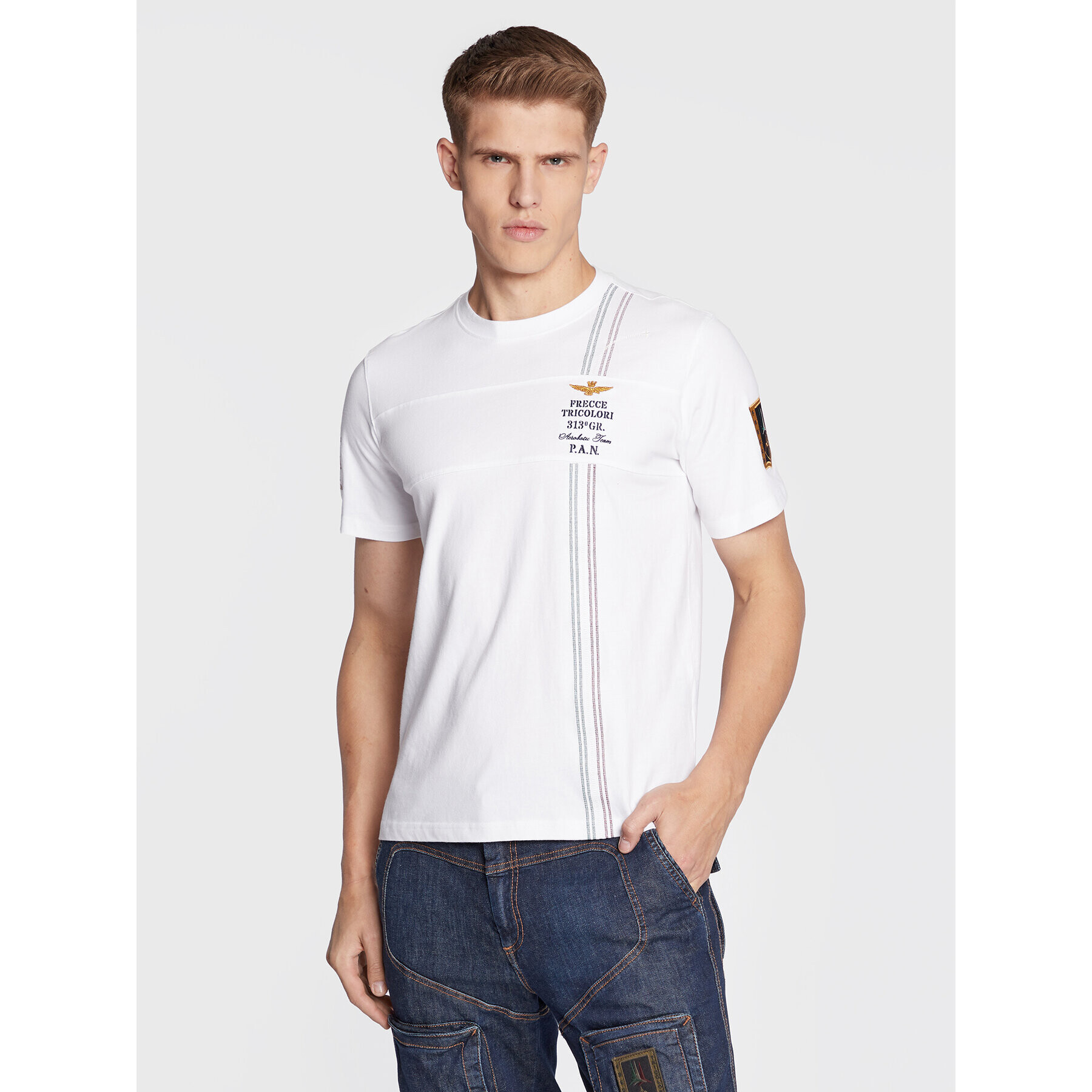 Aeronautica Militare T-Shirt 222TS2066J558 Bílá Regular Fit - Pepit.cz