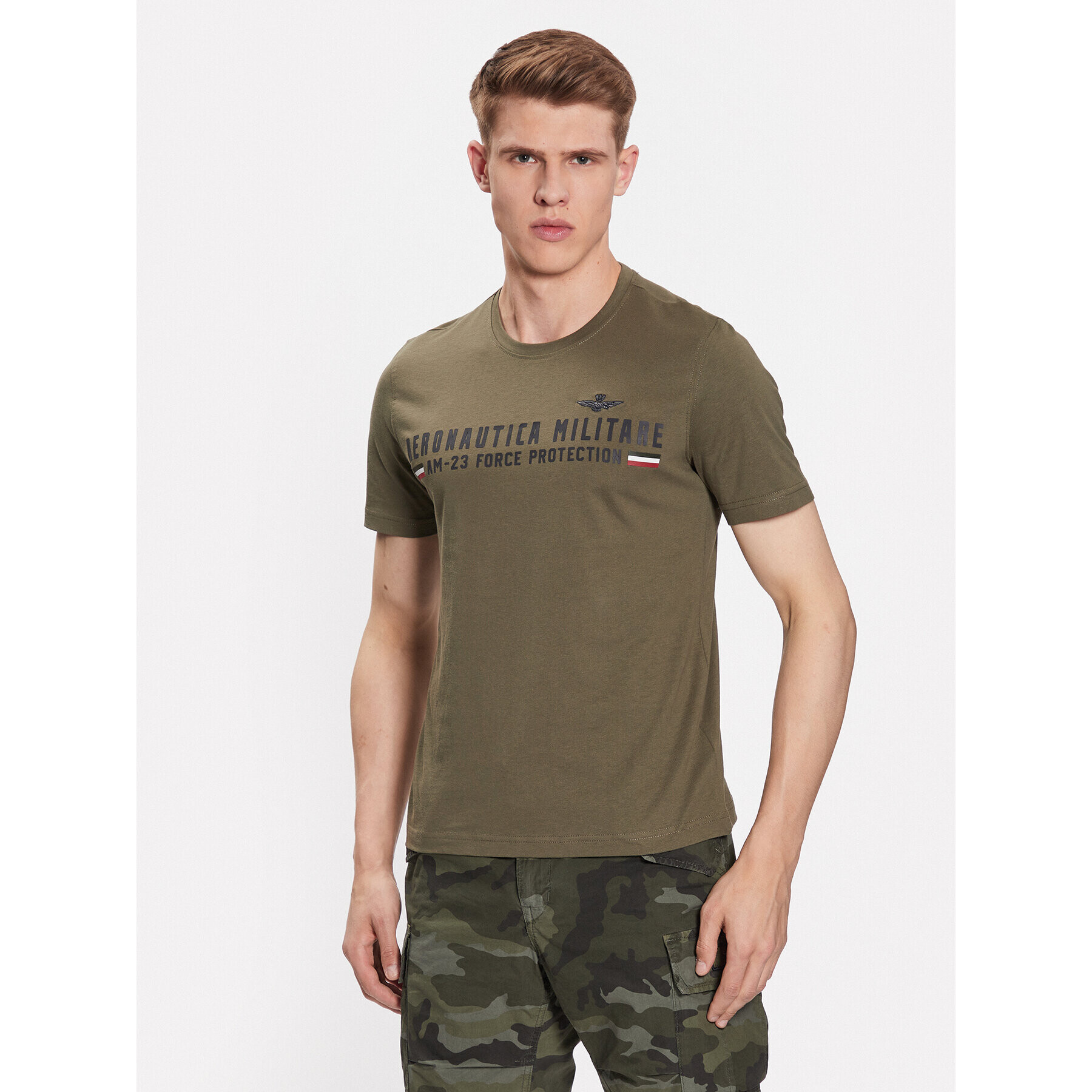 Aeronautica Militare T-Shirt 231TS1942J538 Zelená Regular Fit - Pepit.cz