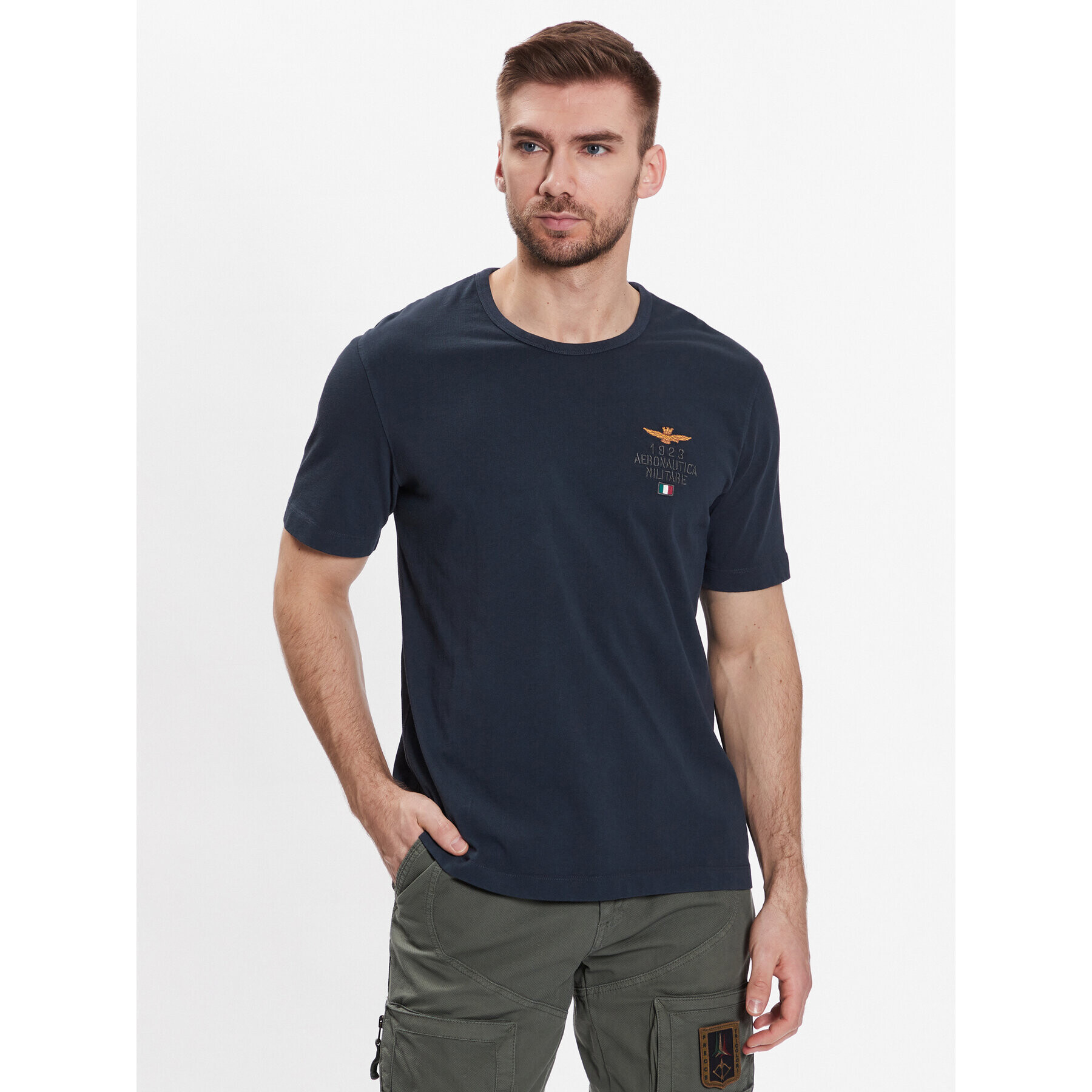 Aeronautica Militare T-Shirt 231TS2053J581 Tmavomodrá Regular Fit - Pepit.cz