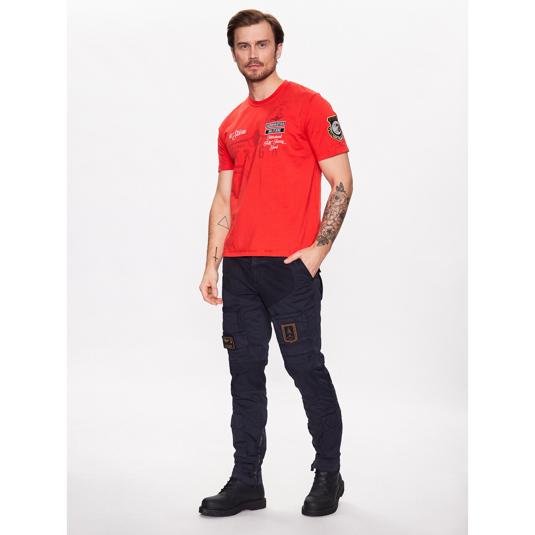 Aeronautica Militare T-Shirt 231TS2055J584 Červená Regular Fit - Pepit.cz