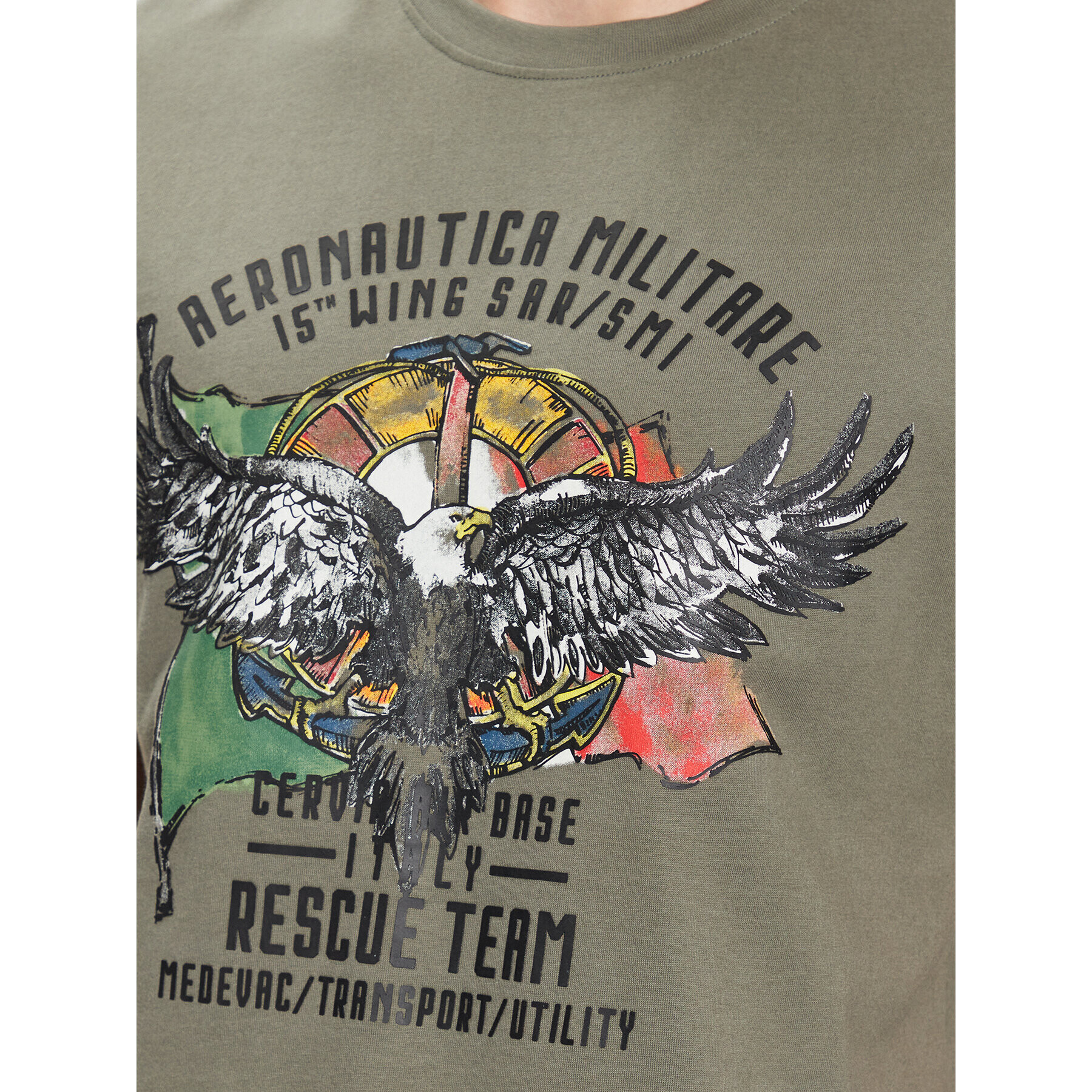 Aeronautica Militare T-Shirt 231TS2074J558 Zelená Regular Fit - Pepit.cz