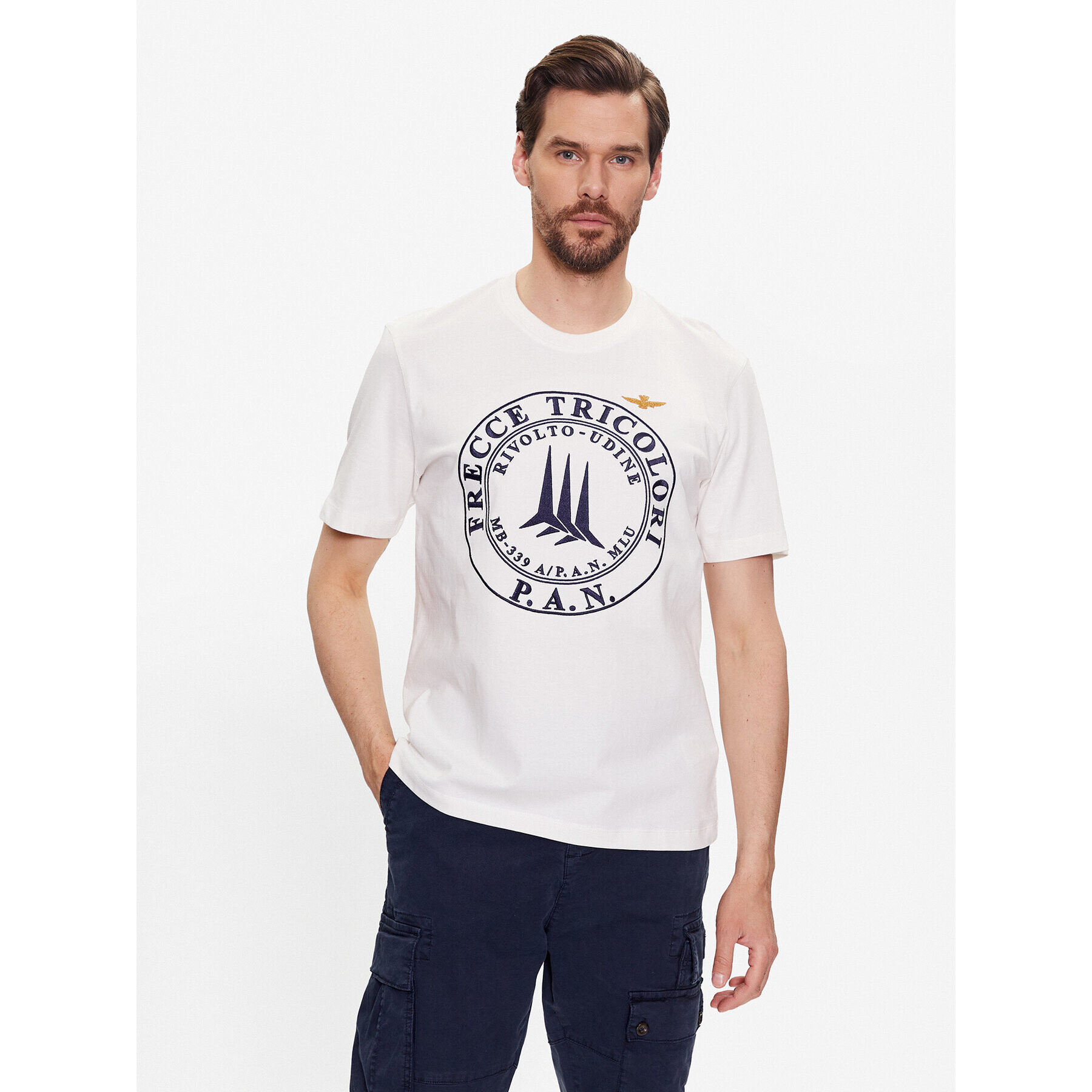 Aeronautica Militare T-Shirt 231TS2075J558 Bílá Regular Fit - Pepit.cz