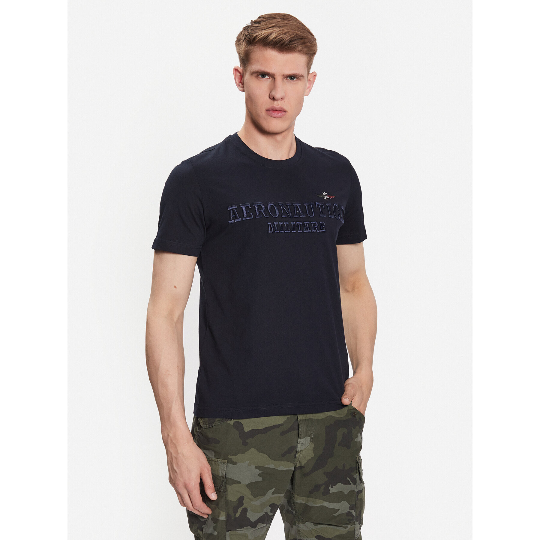 Aeronautica Militare T-Shirt 231TS2077J538 Tmavomodrá Regular Fit - Pepit.cz