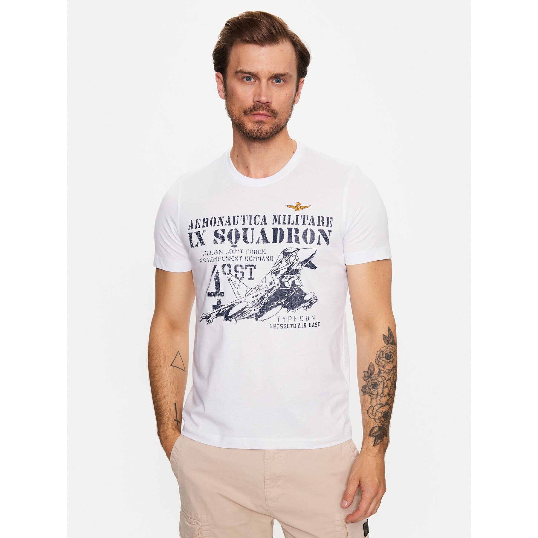 Aeronautica Militare T-Shirt 231TS2081J538 Bílá Regular Fit - Pepit.cz