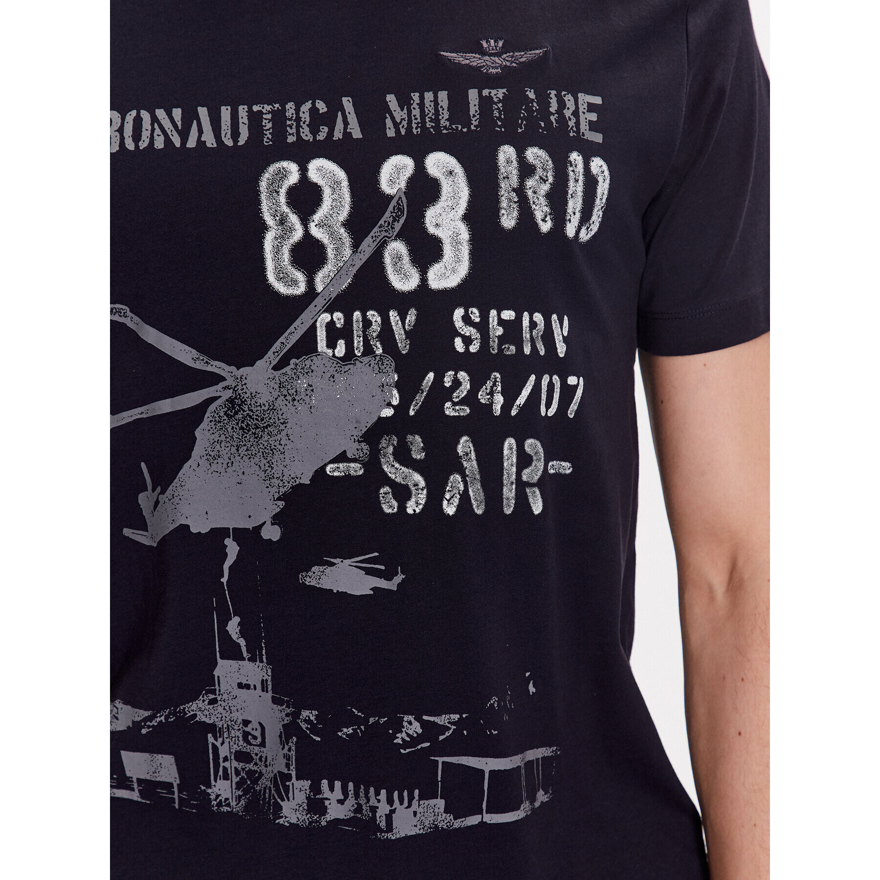 Aeronautica Militare T-Shirt 231TS2091J538 Tmavomodrá Regular Fit - Pepit.cz