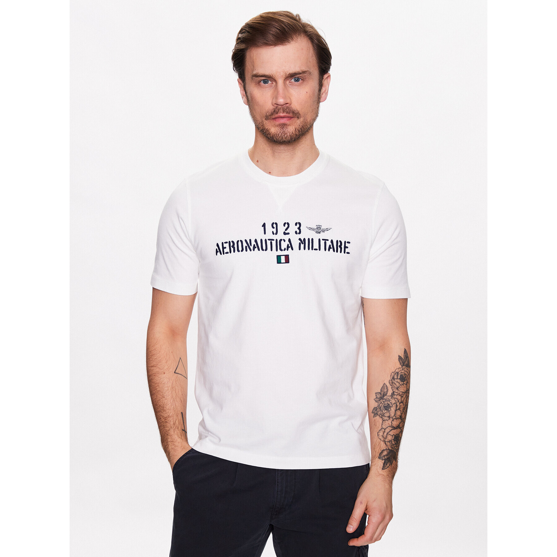 Aeronautica Militare T-Shirt 231TS2099J584 Bílá Regular Fit - Pepit.cz