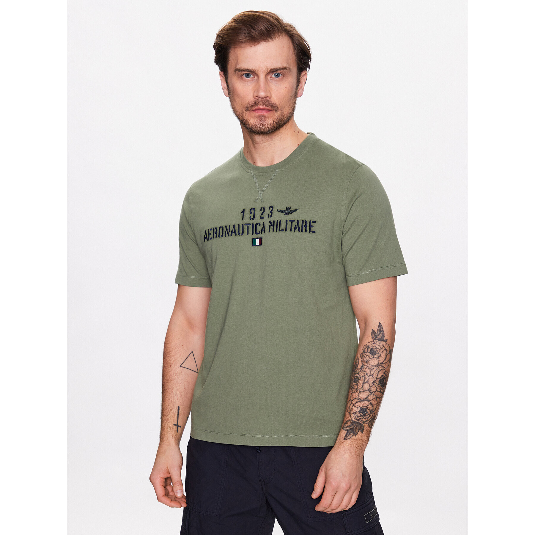 Aeronautica Militare T-Shirt 231TS2099J584 Zelená Regular Fit - Pepit.cz