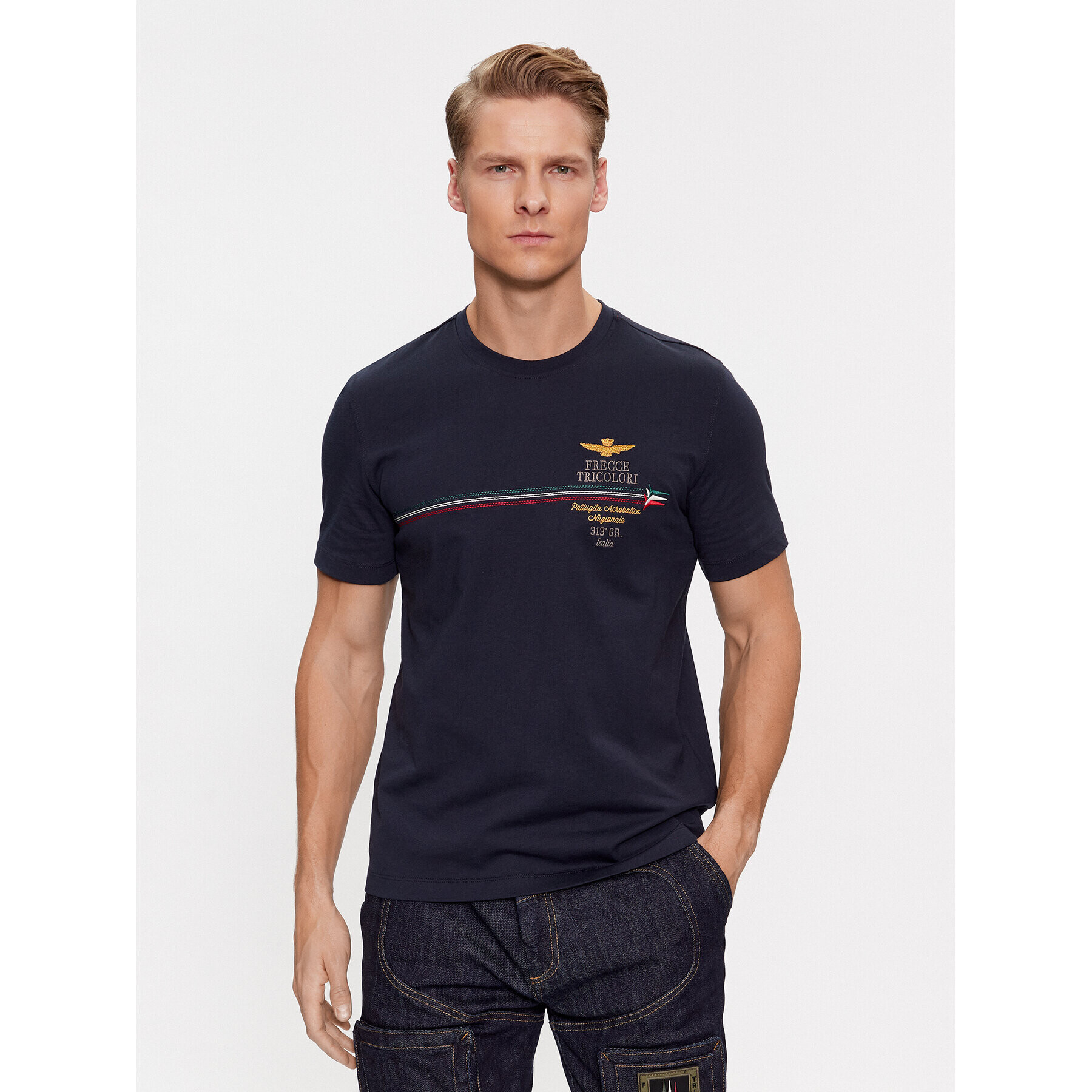 Aeronautica Militare T-Shirt 232TS2078J592 Tmavomodrá Regular Fit - Pepit.cz