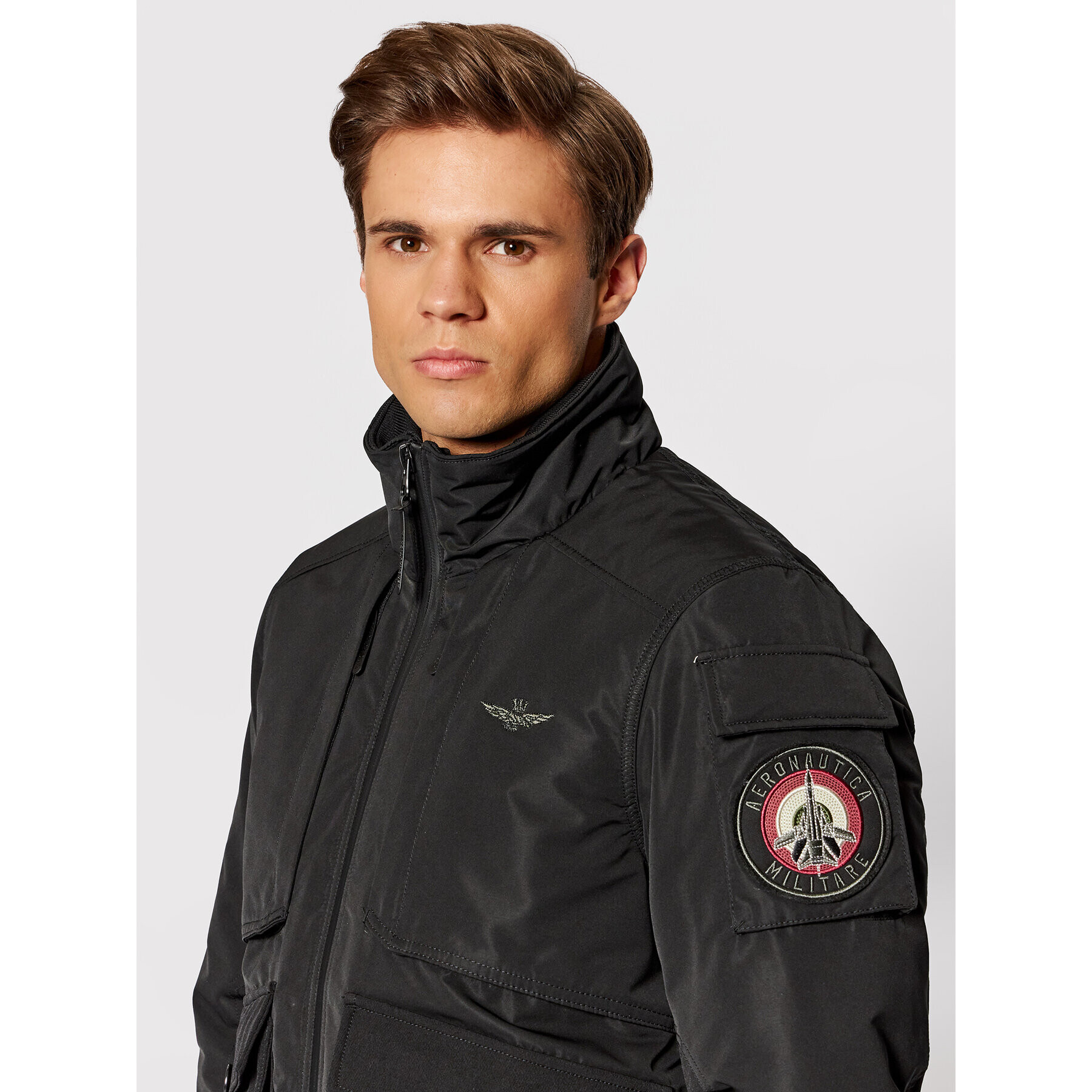 Aeronautica Militare Zimní bunda 212AB1973CT2881 Černá Regular Fit - Pepit.cz