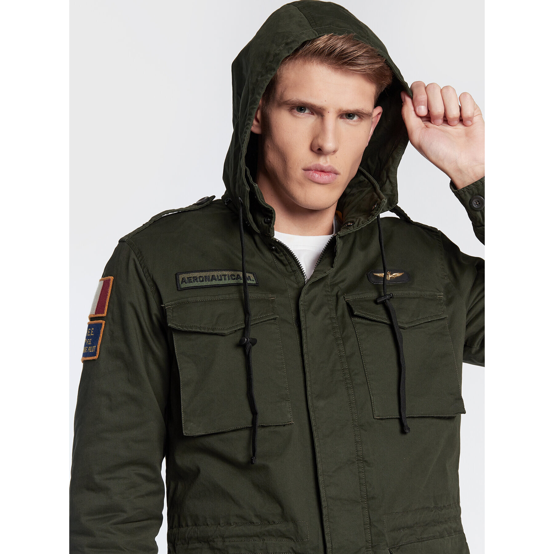 Aeronautica Militare Zimní bunda 222AB2038CT3013 Zelená Regular Fit - Pepit.cz