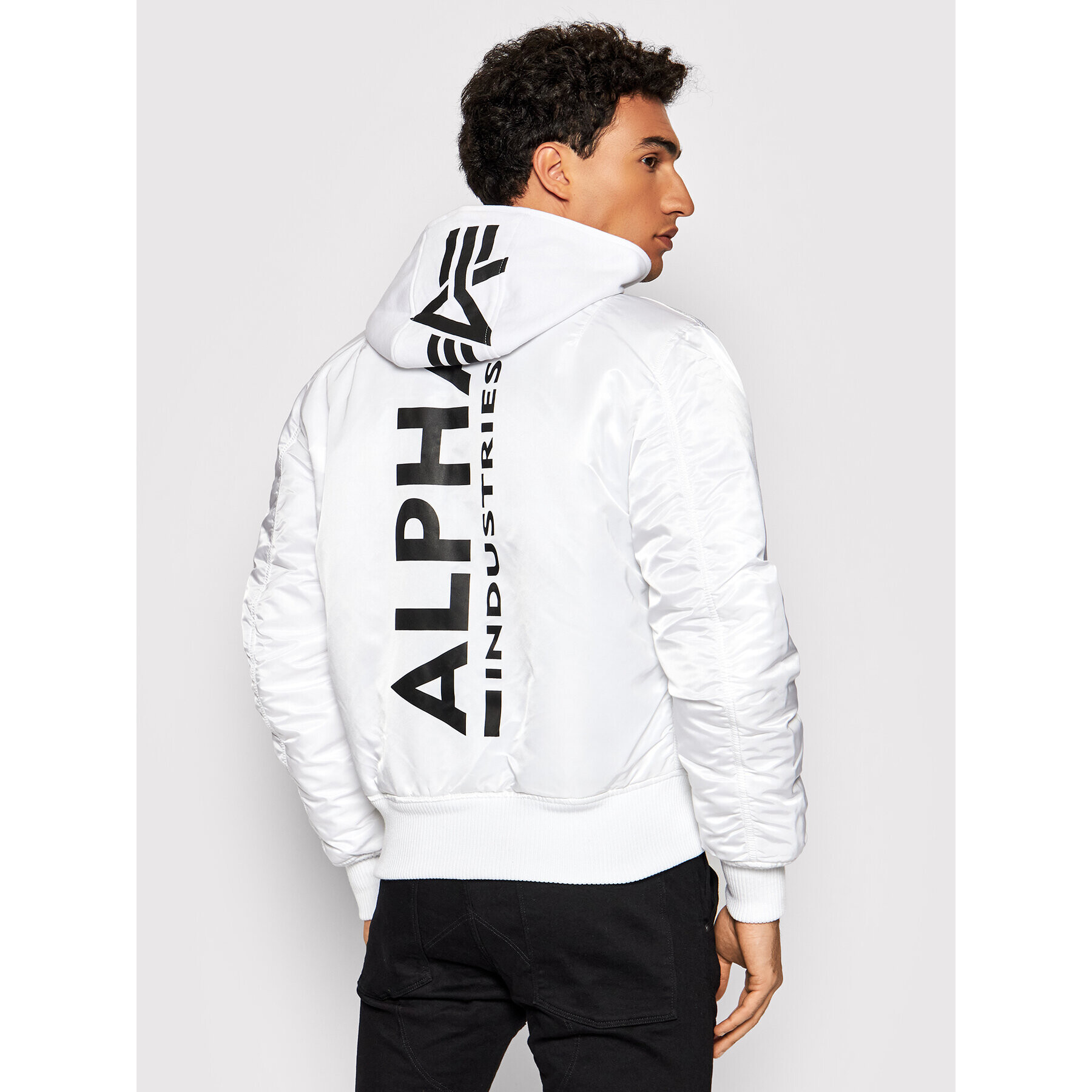 Alpha Industries Bunda bomber Back Print 128113 Bílá Regular Fit - Pepit.cz