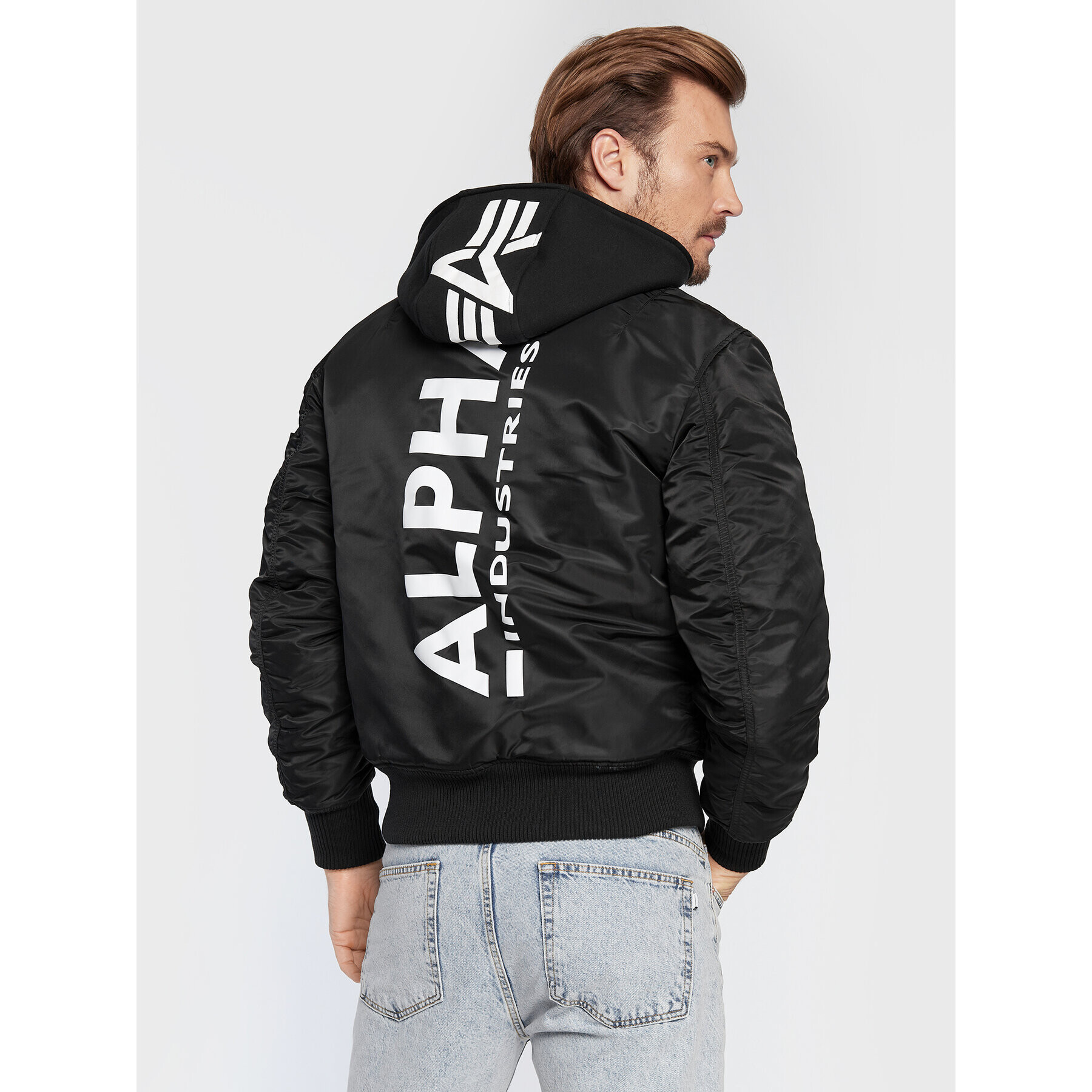 Alpha Industries Bunda bomber Back Print 128113 Černá Regular Fit - Pepit.cz